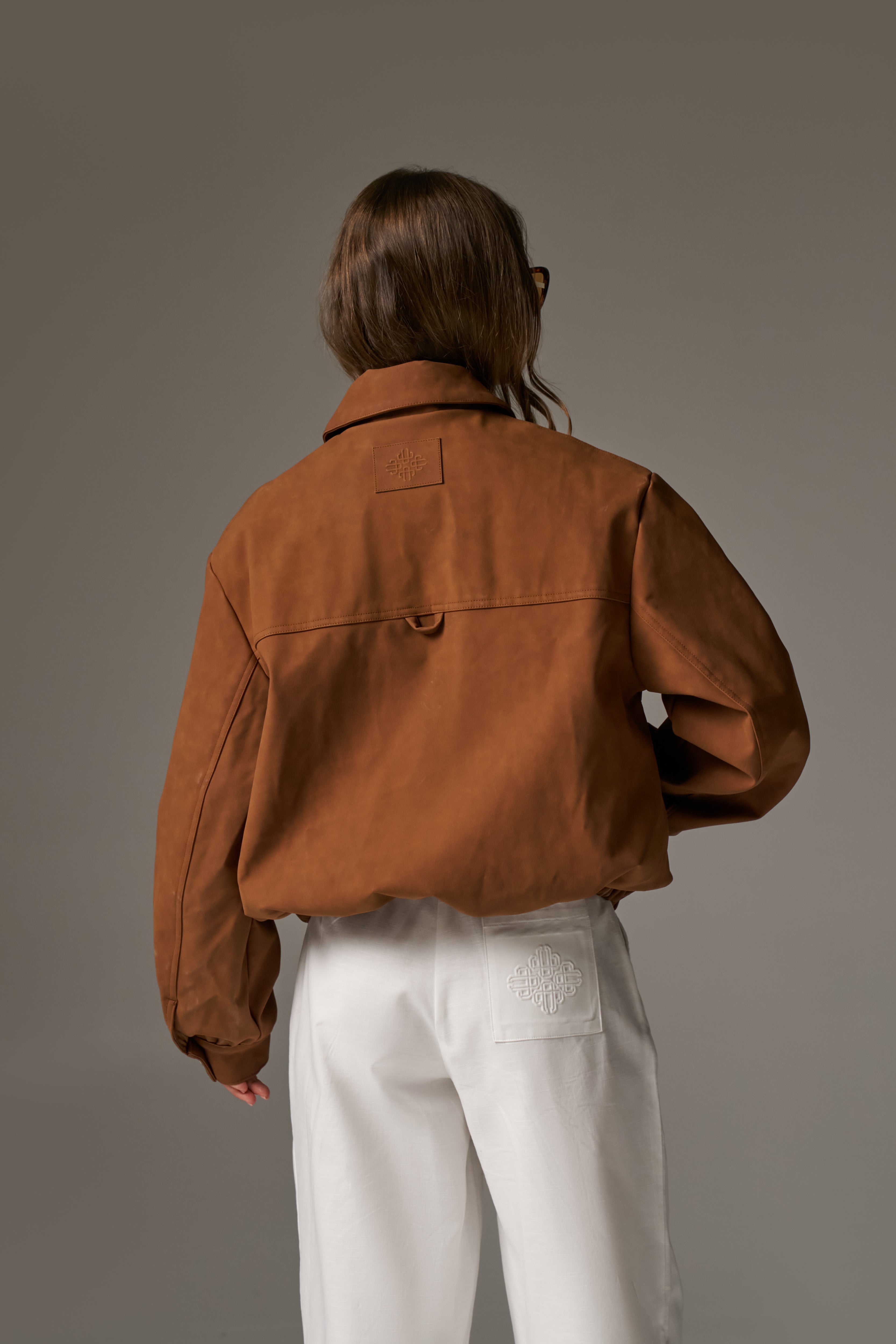 OVERSIZED FAUX SUEDE WESTERN JACKET - TAN