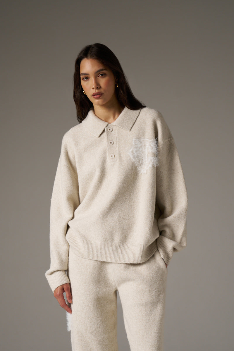 Beige Knit Polo main image 0