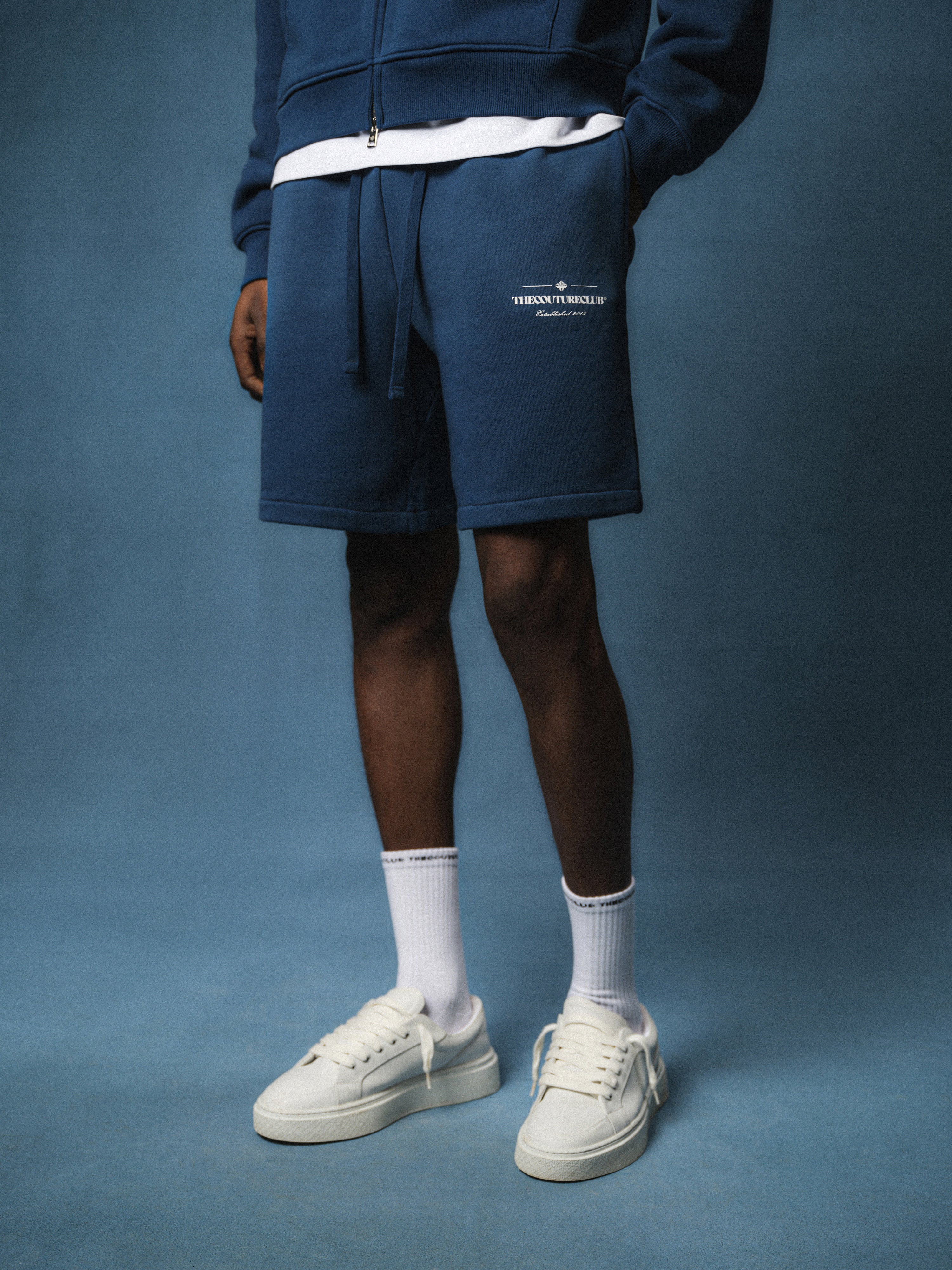 SPRAY WASH COPYRIGHT MULTI GRAPHIC SHORTS - BLUE