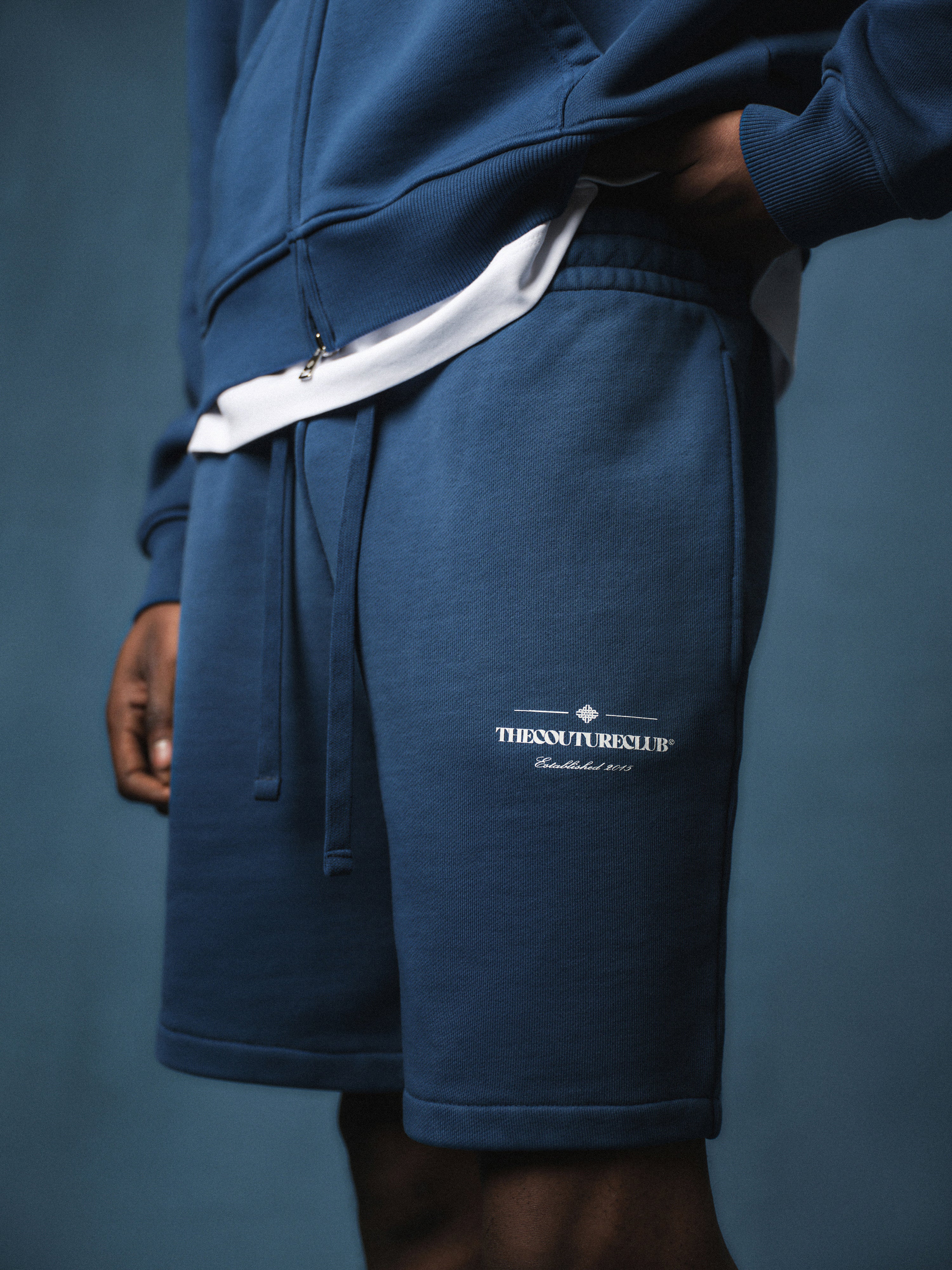 SPRAY WASH COPYRIGHT MULTI GRAPHIC SHORTS - BLUE