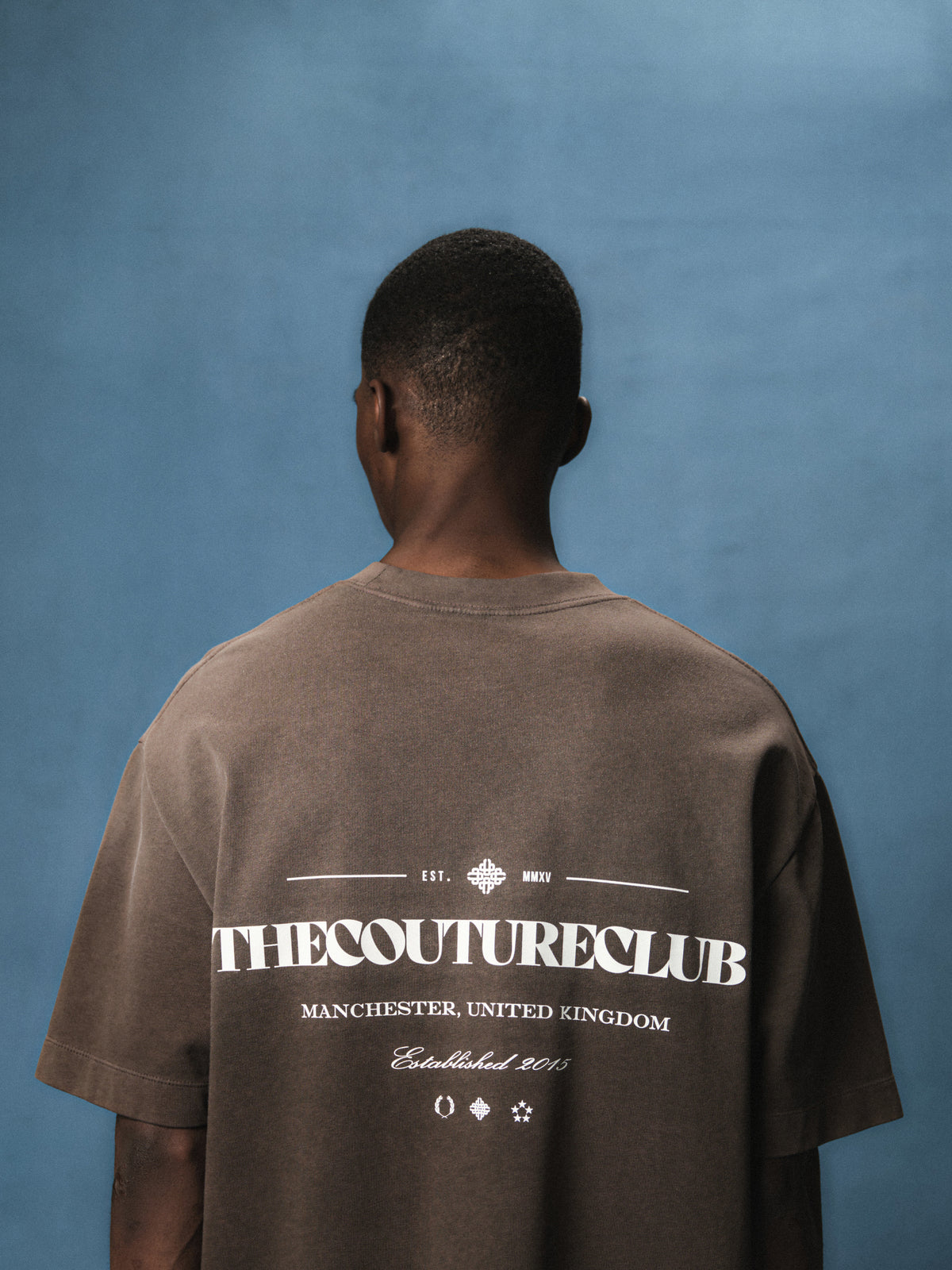 SPRAY WASH COPYRIGHT MULTI GRAPHIC T-SHIRT - BROWN