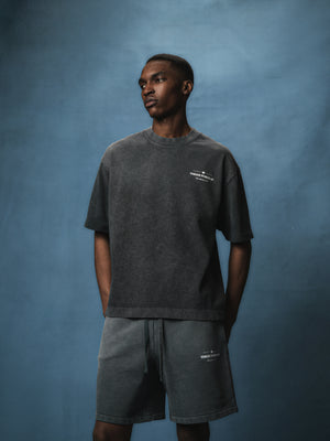 SPRAY WASH COPYRIGHT MULTI GRAPHIC T-SHIRT - BLACK