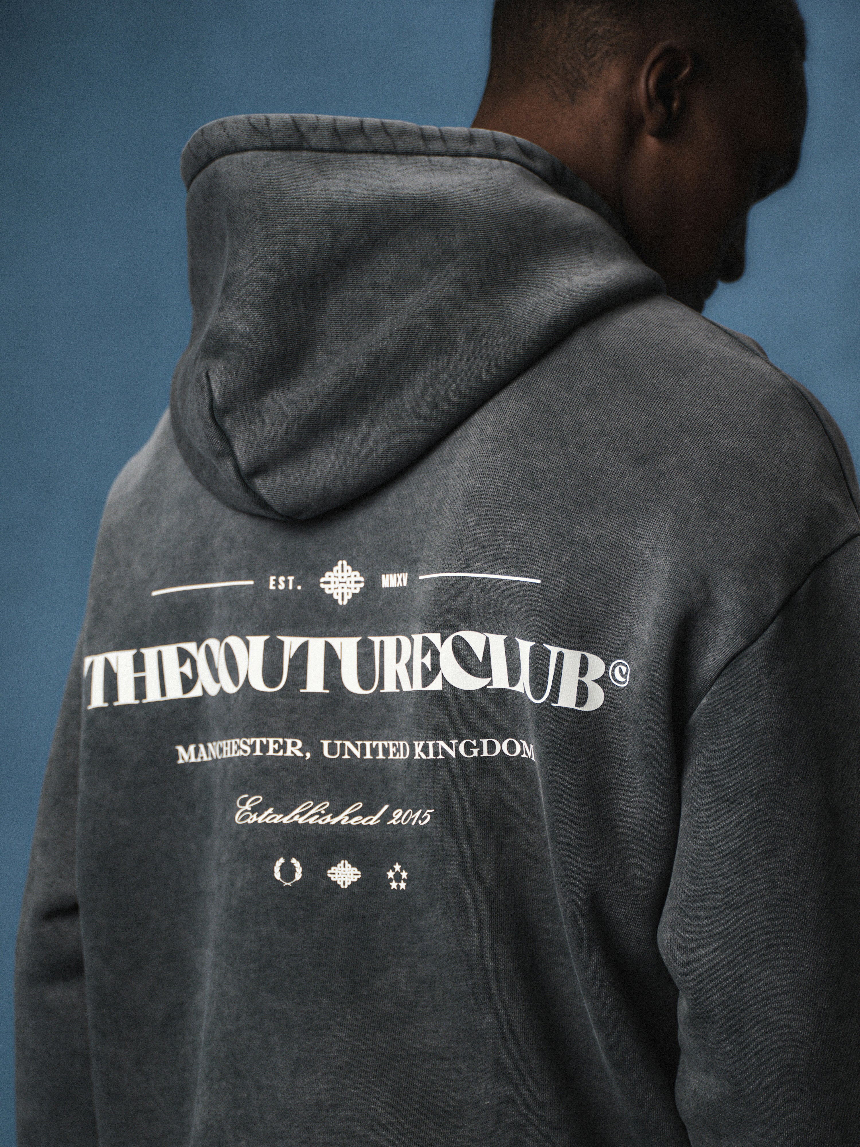 SPRAY WASH COPYRIGHT MULTI GRAPHIC HOODIE - BLACK