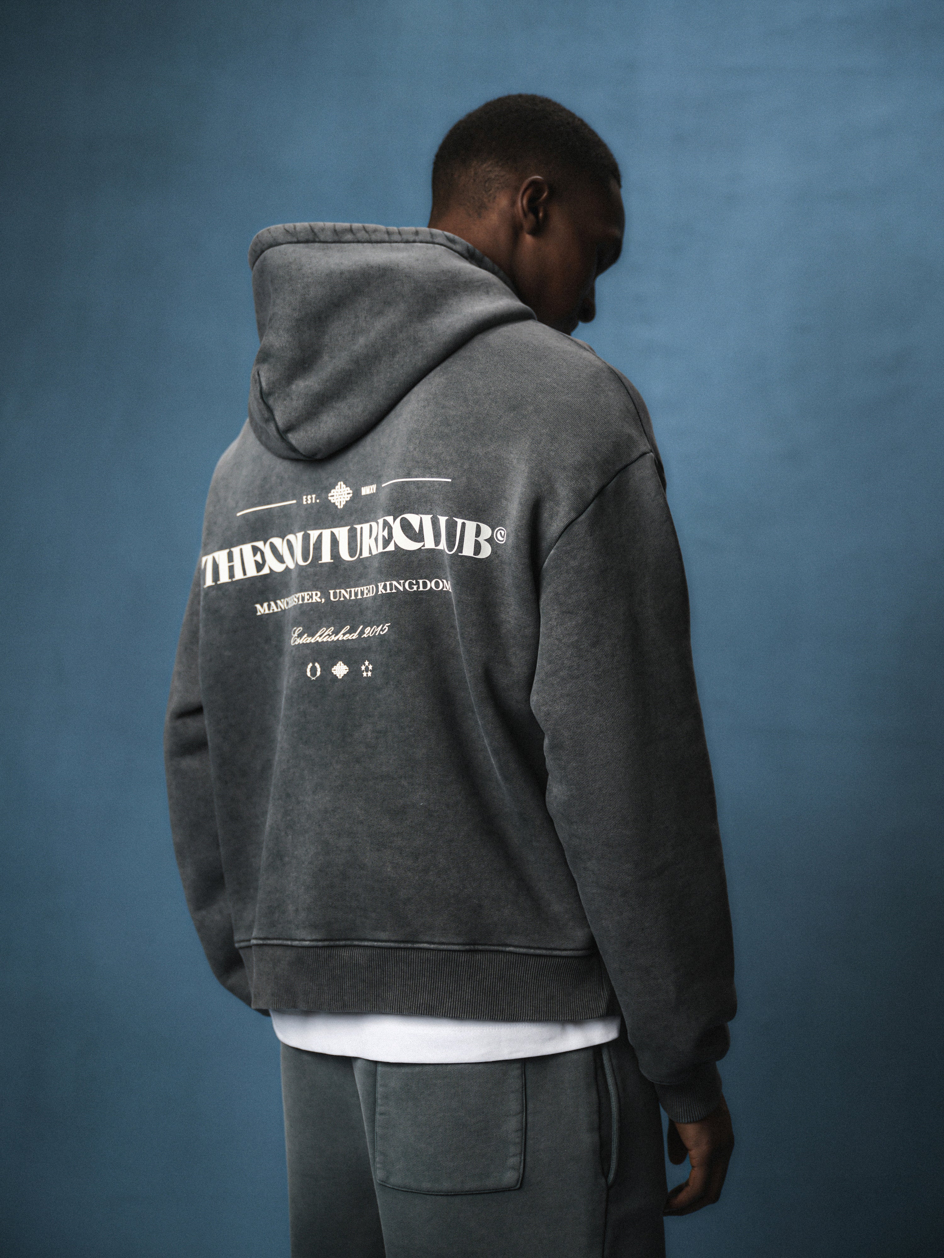 SPRAY WASH COPYRIGHT MULTI GRAPHIC HOODIE - BLACK