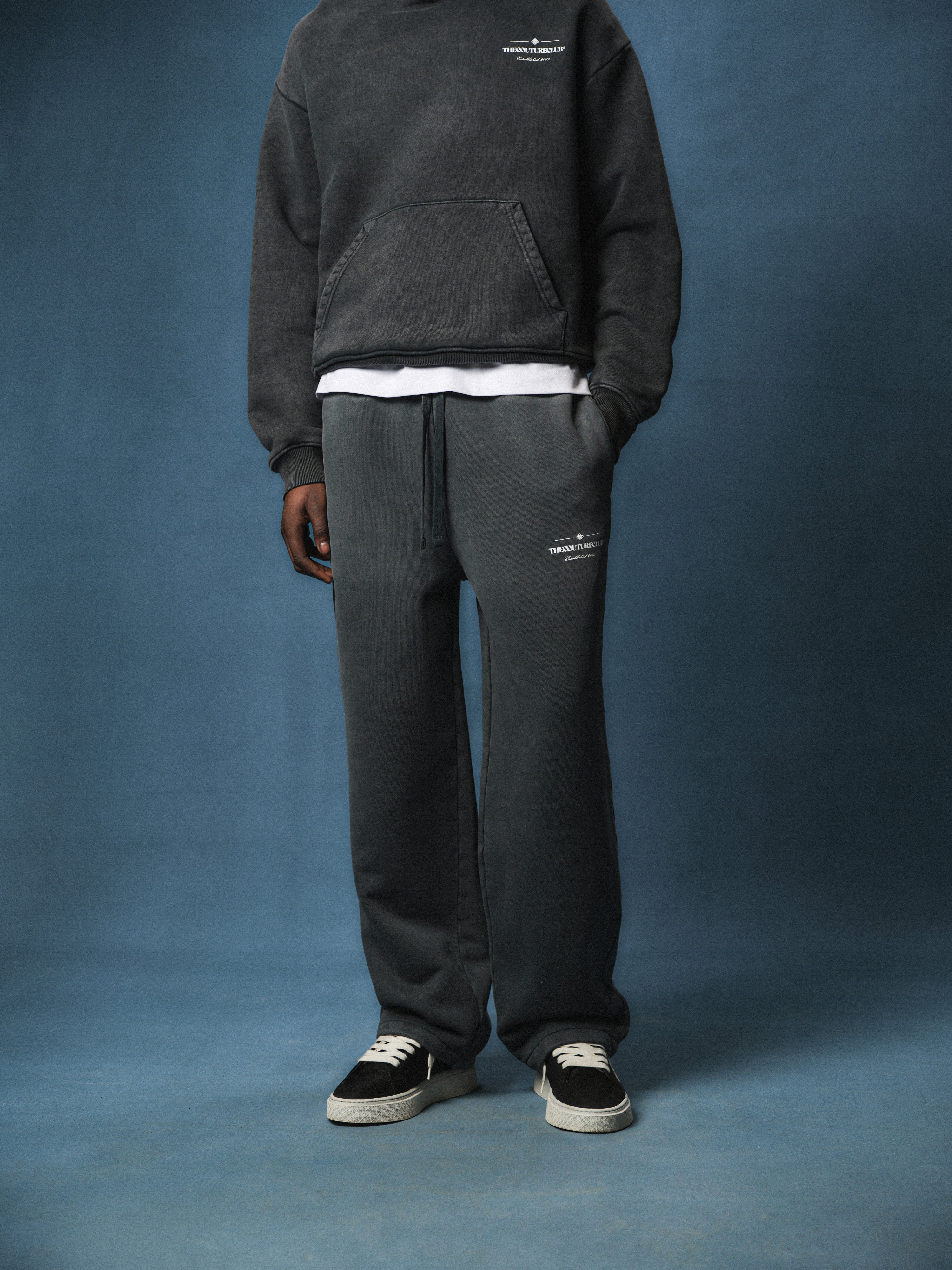 SPRAY WASH COPYRIGHT MULTI GRAPHIC JOGGERS - BLACK