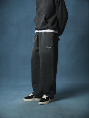 SPRAY WASH COPYRIGHT MULTI GRAPHIC JOGGERS - BLACK