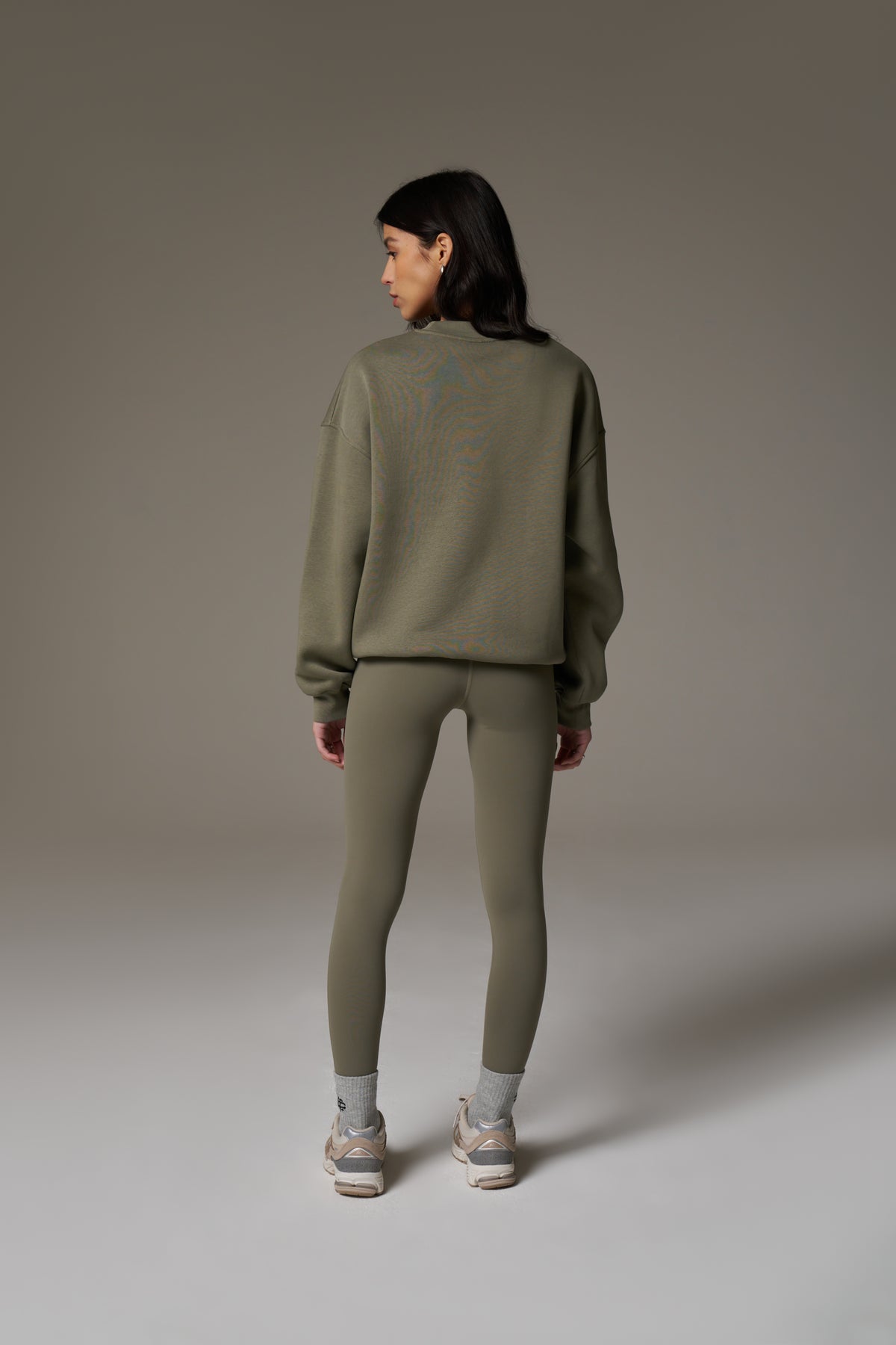 EMBLEM EMBROIDERED SWEATSHIRT - KHAKI