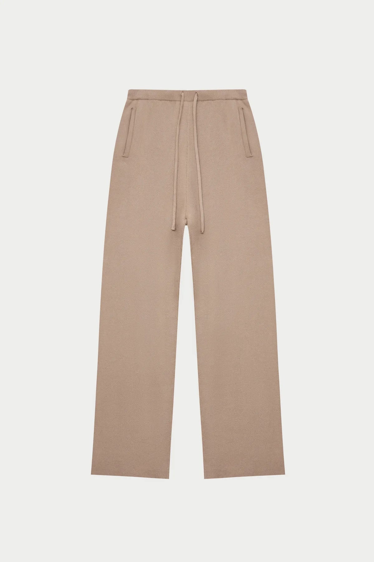Knitted Relaxed Joggers - Beige