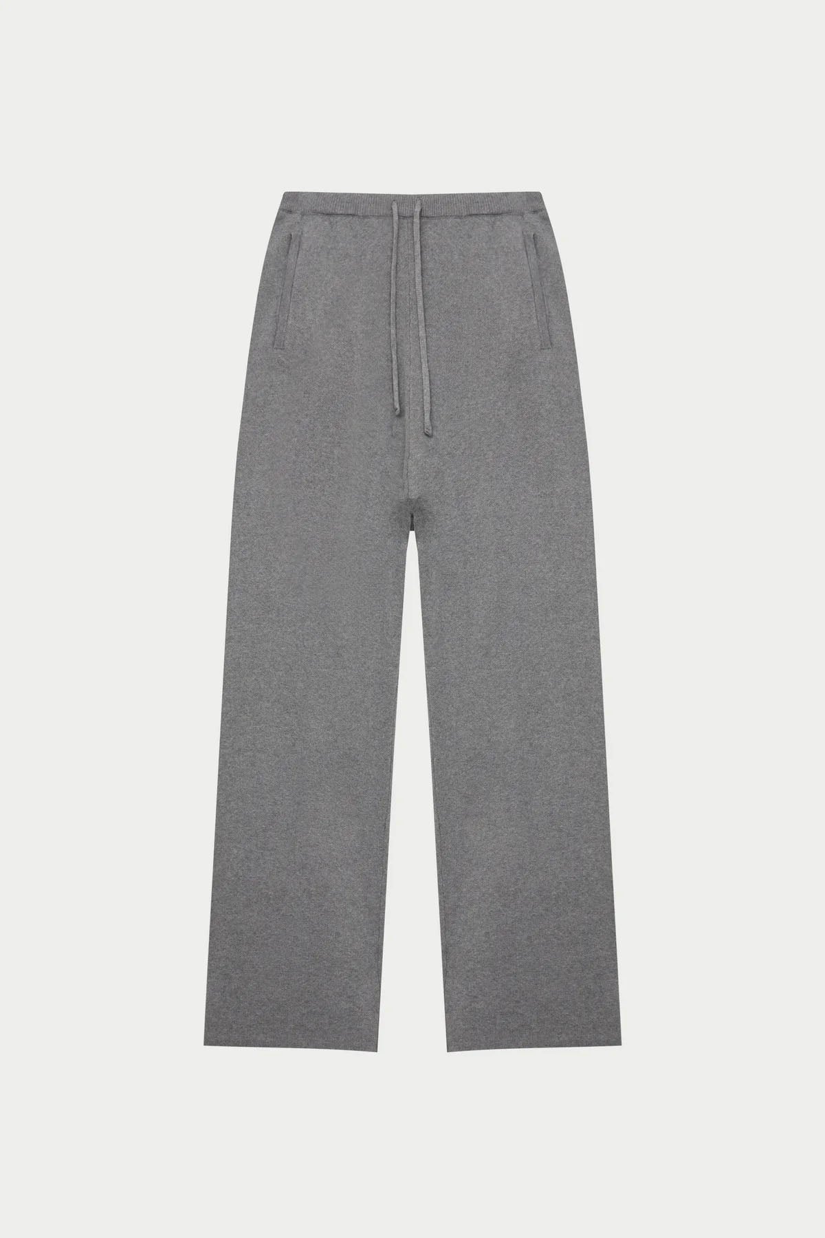 Knitted Relaxed Joggers - Grey Marl