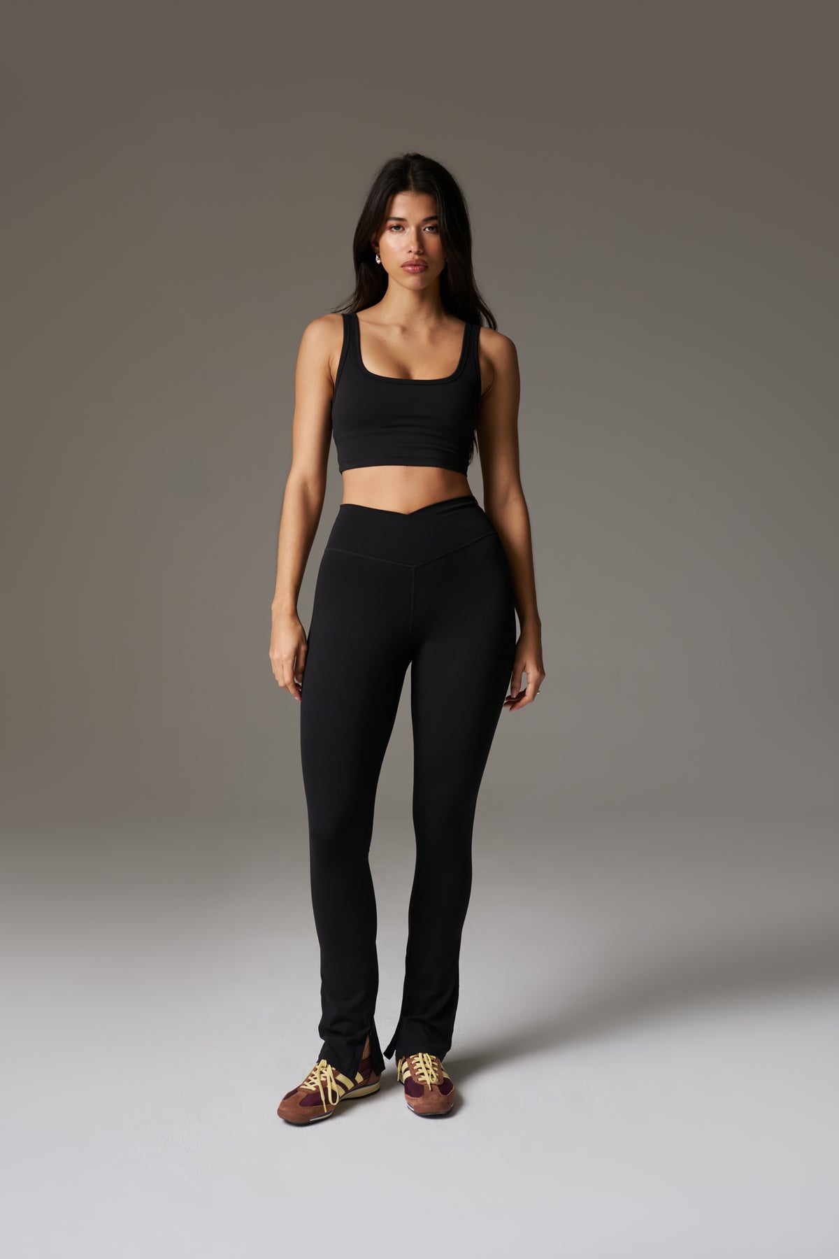 SCULPTING STRETCH ZIP HEM LEGGINGS