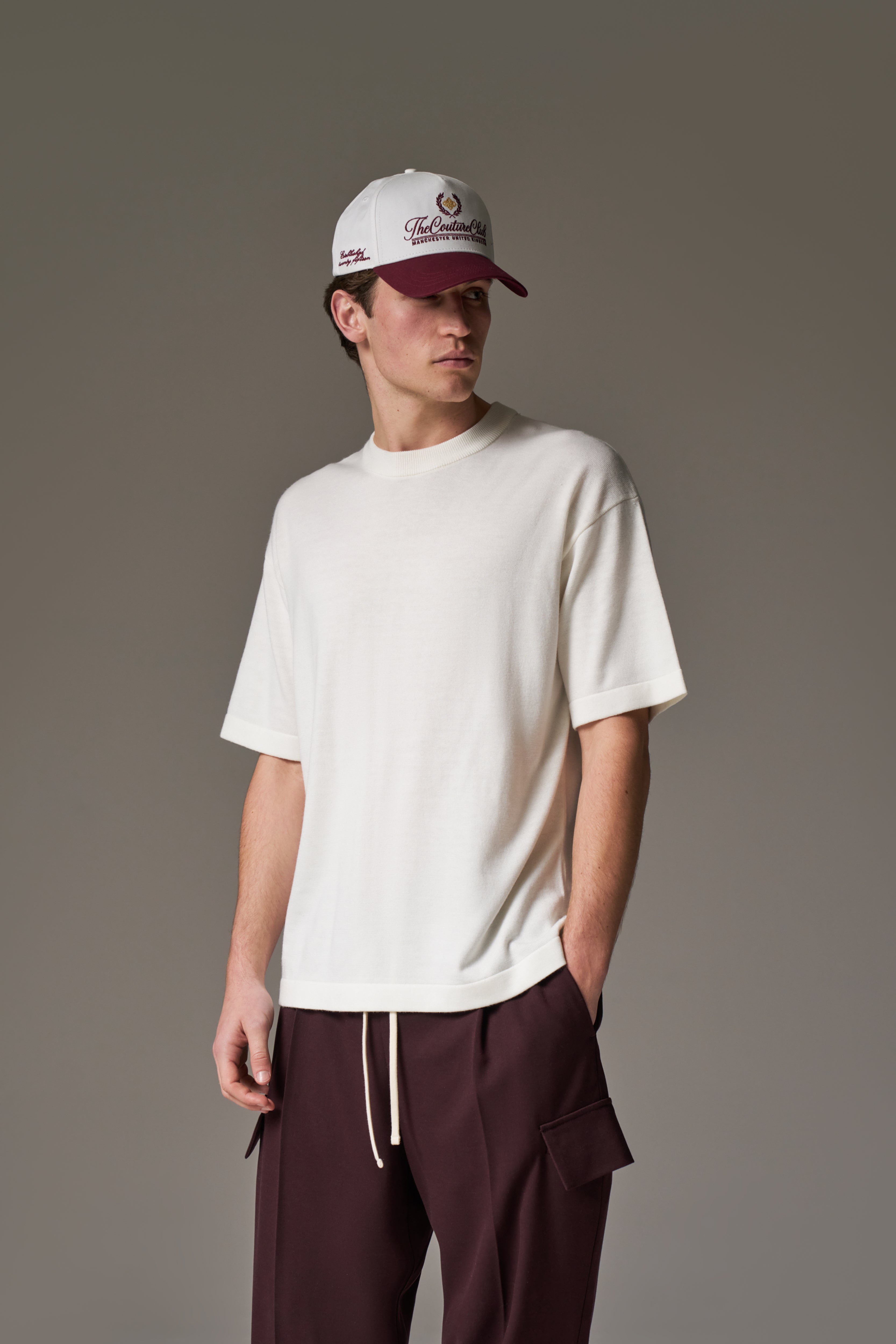 FINE GAUGE KNIT T-SHIRT - OFF WHITE