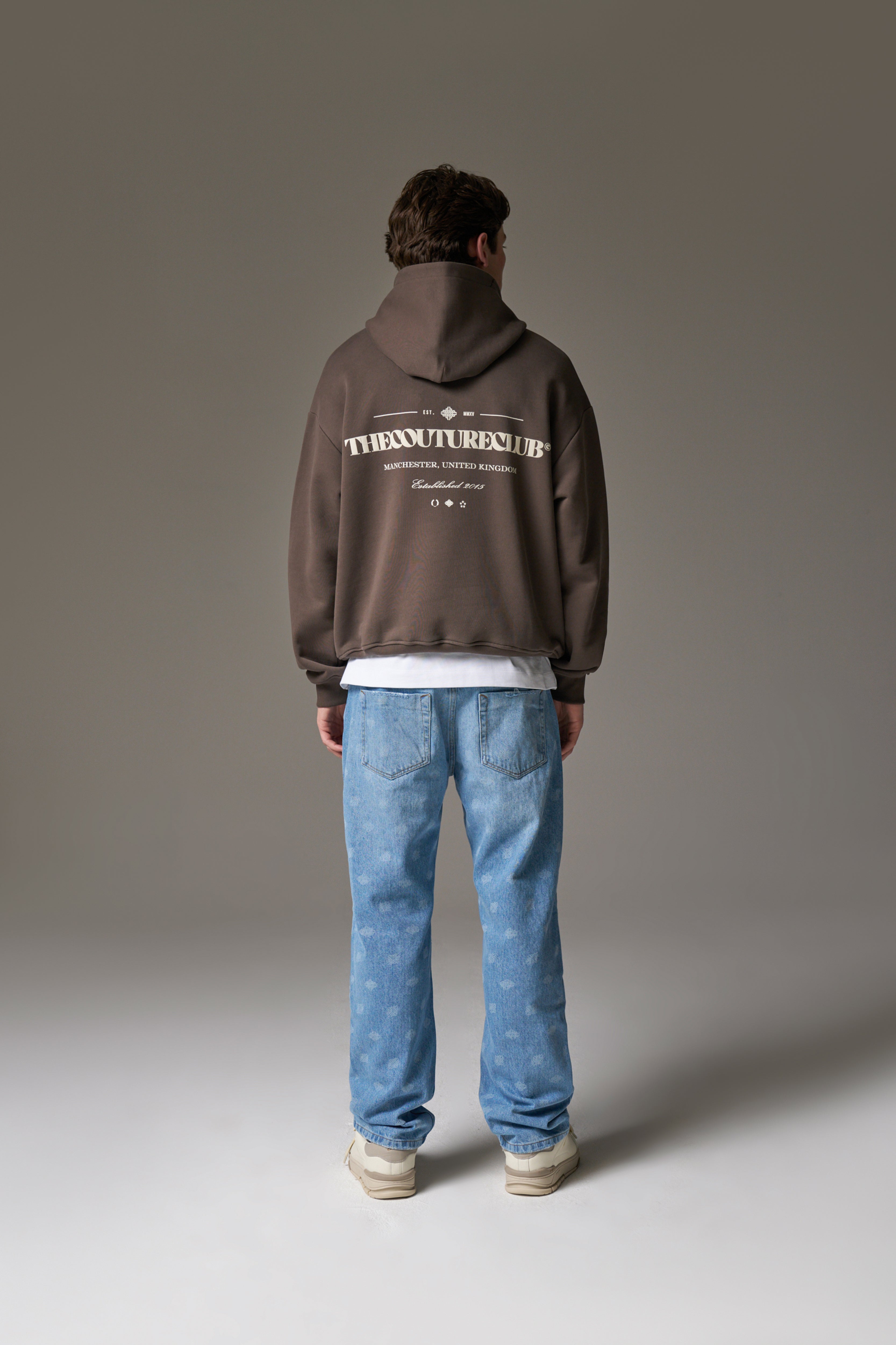 COPYRIGHT MULTI GRAPHIC HOODIE - BROWN