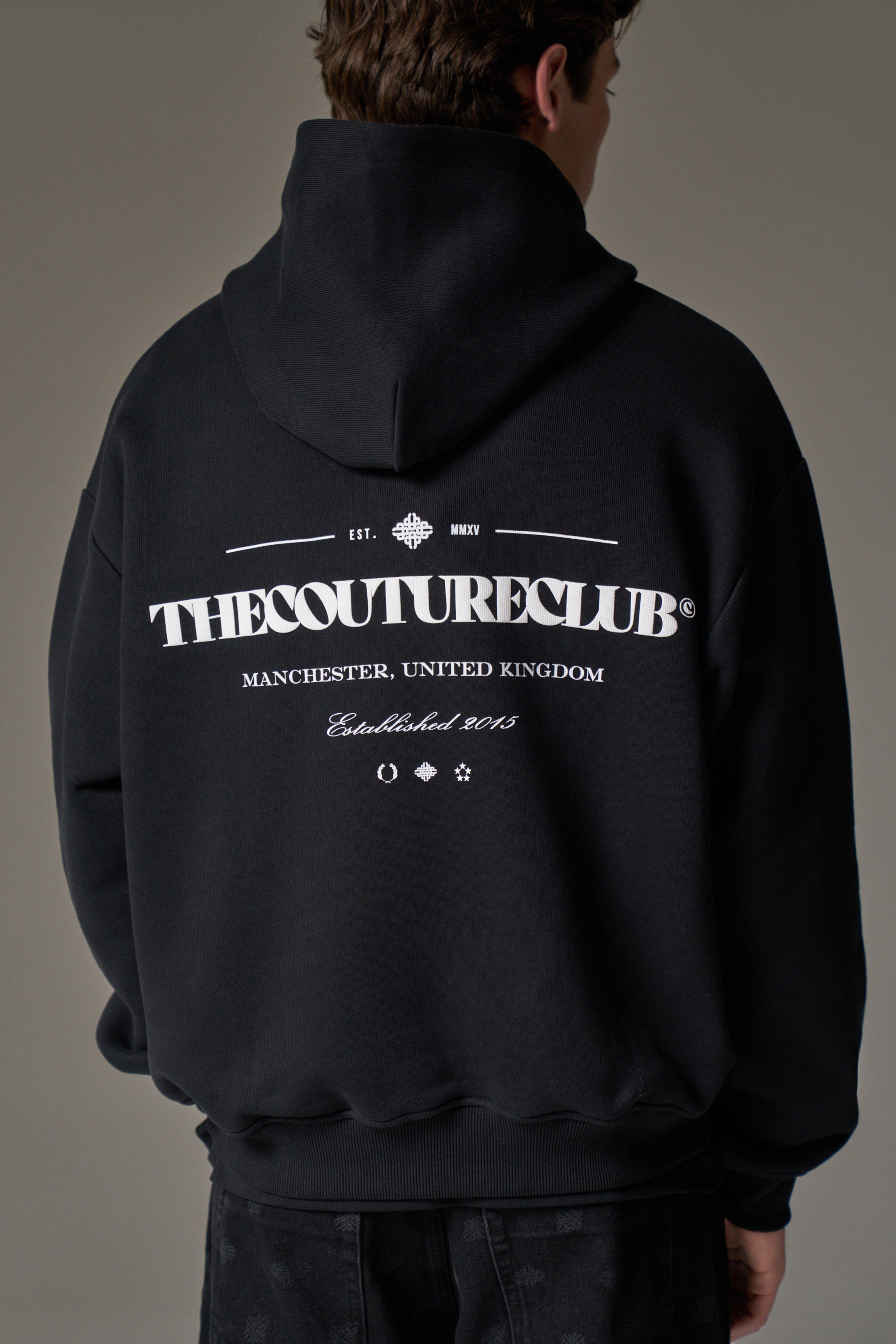 MIXED FONT GRAPHIC HOODIE - BLACK – The Couture Club
