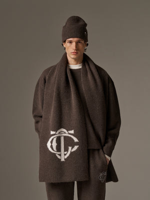 MONOGRAM SCARF - BROWN