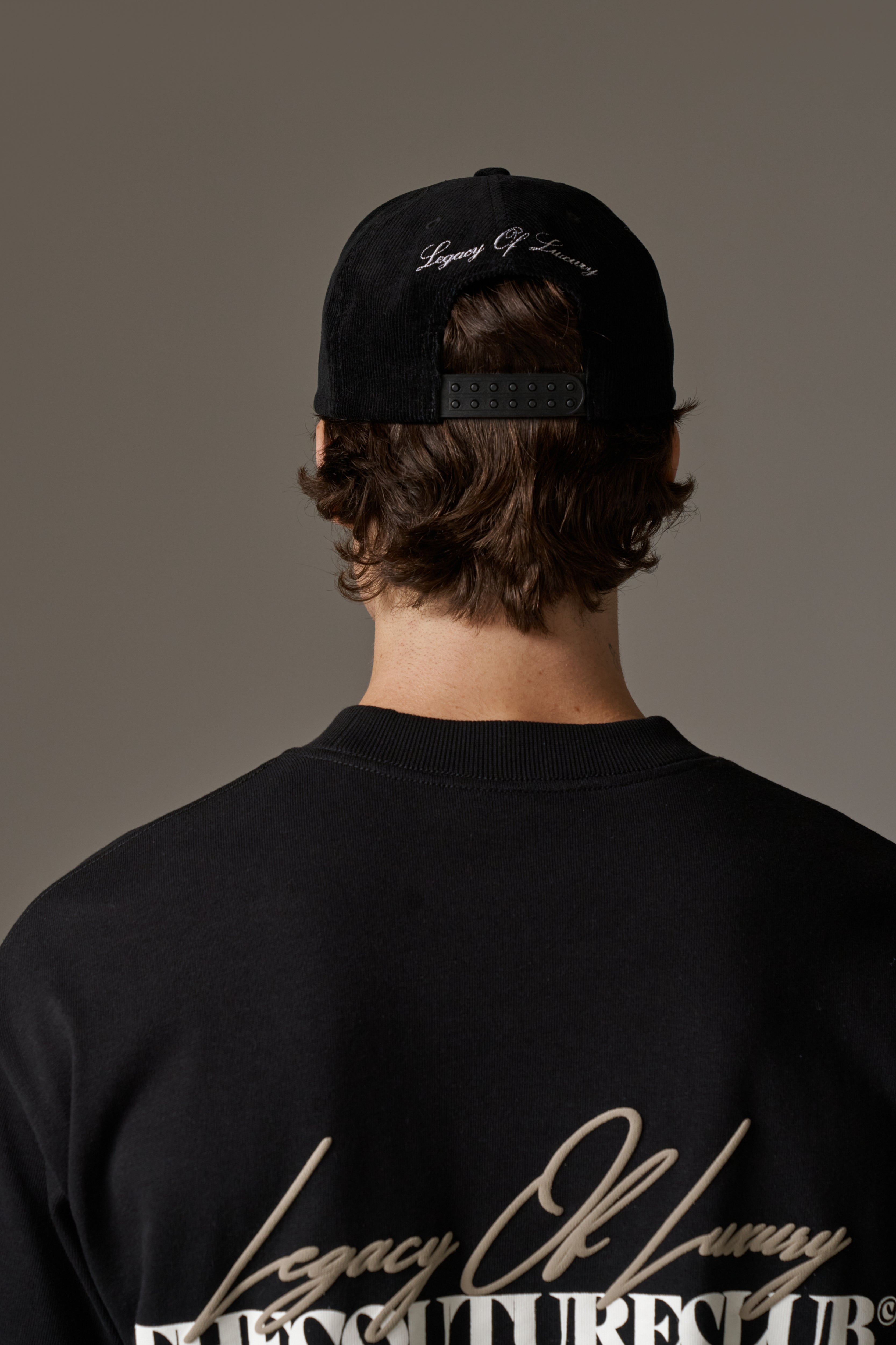 MONOGRAM CORD CAP - BLACK