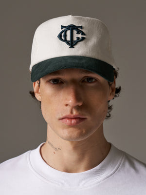 MONOGRAM CORD CAP - FOREST GREEN