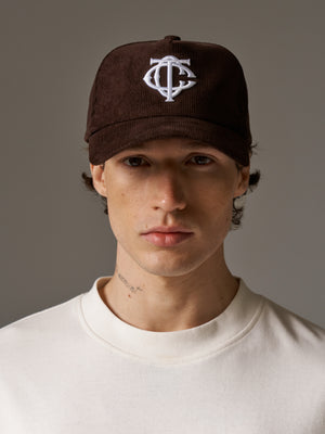 MONOGRAM CORD CAP - BROWN