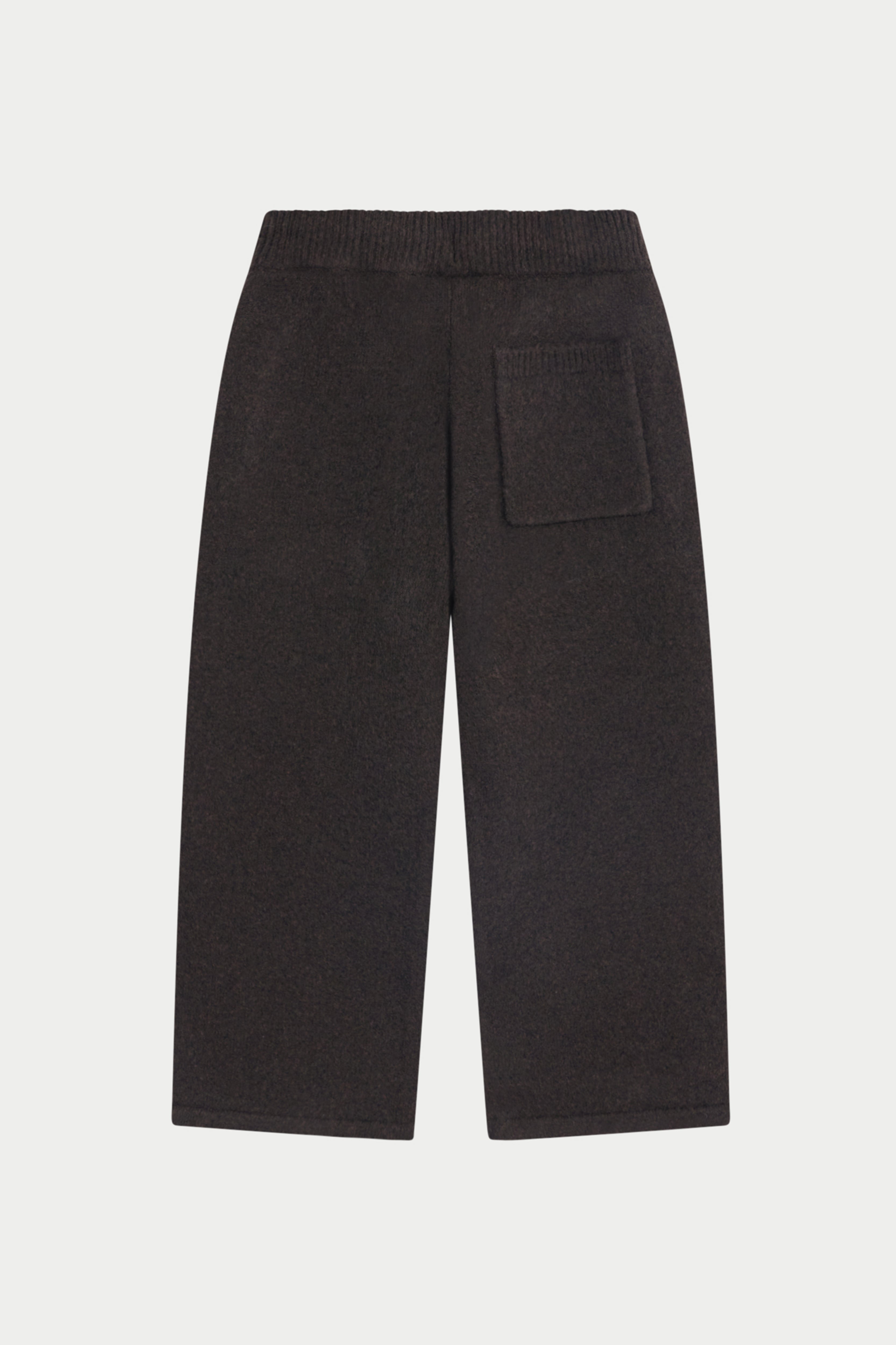JUNIOR MONOGRAM EMBLEM FLUFFY KNIT JOGGERS - BROWN