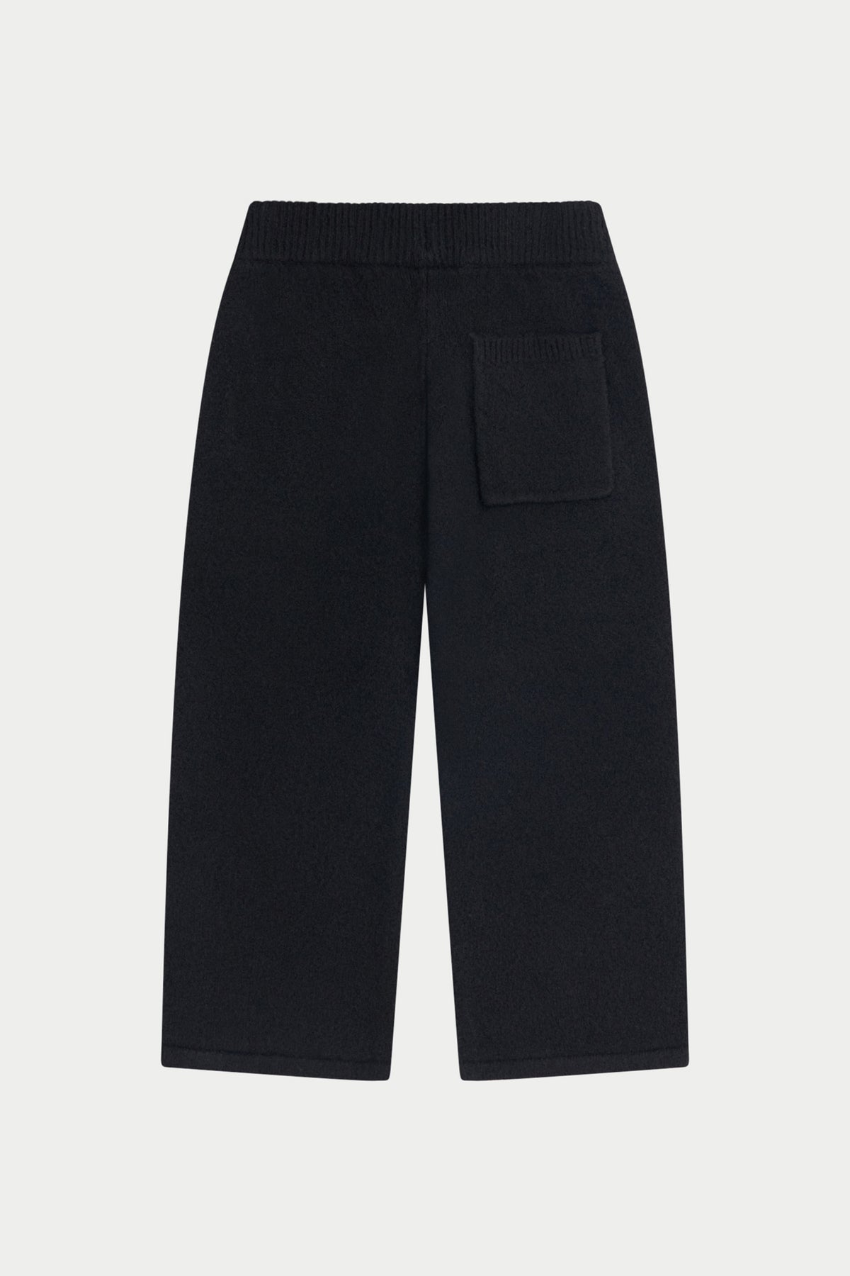 JUNIOR MONOGRAM EMBLEM FLUFFY KNIT JOGGERS - BLACK