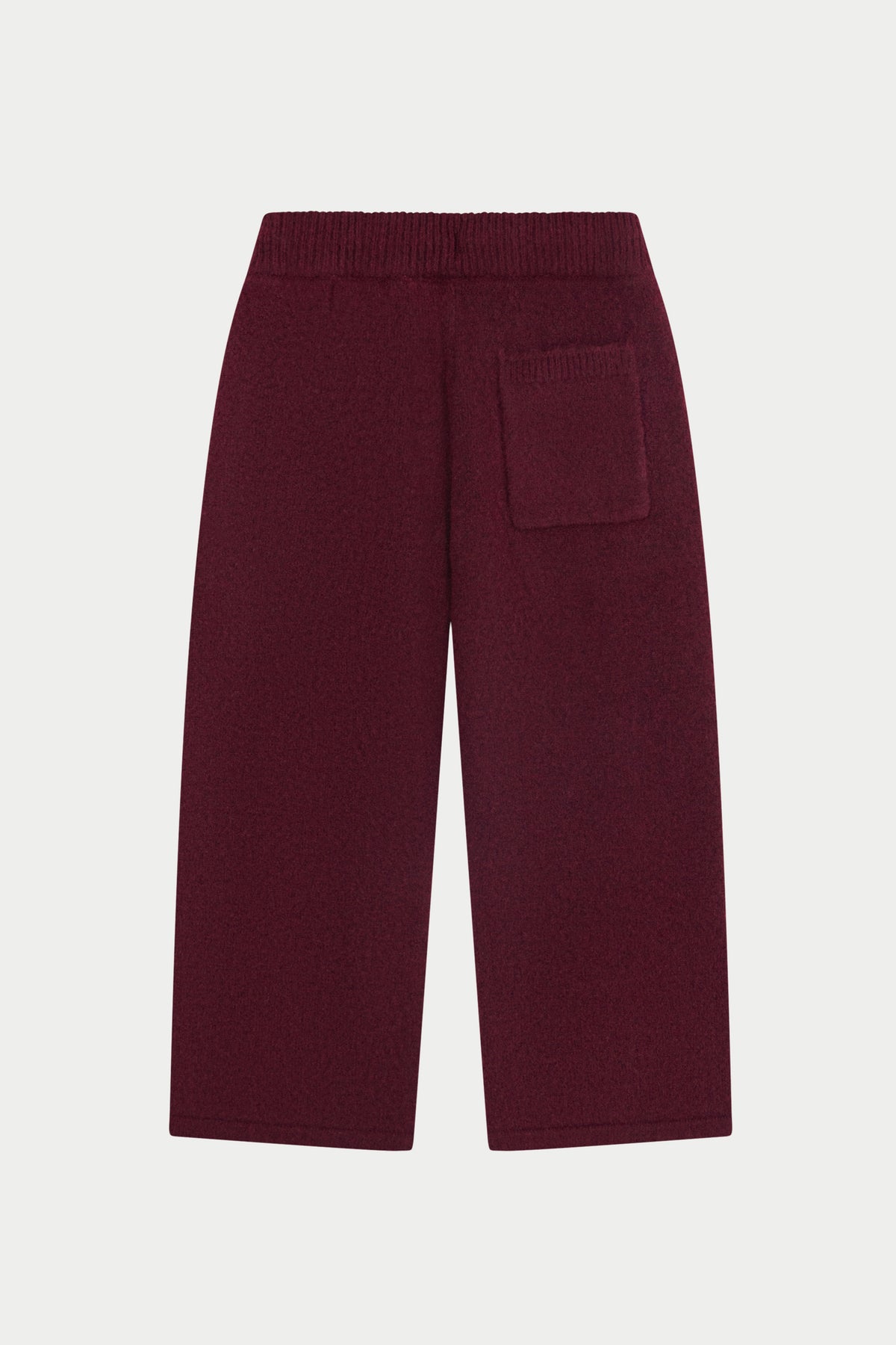 JUNIOR MONOGRAM EMBLEM FLUFFY KNIT JOGGERS - BURGUNDY