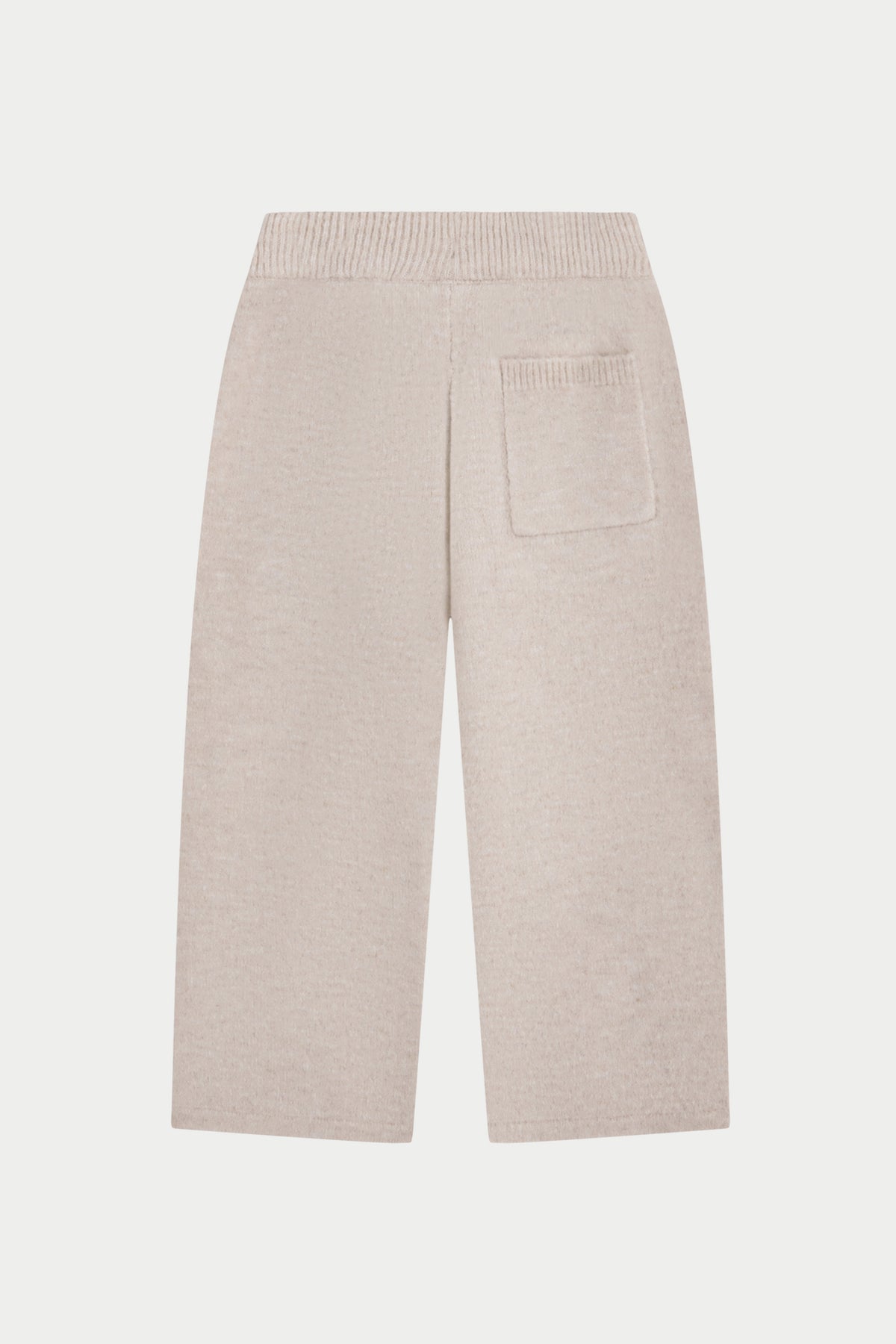 JUNIOR MONOGRAM EMBLEM FLUFFY KNIT JOGGERS - BEIGE
