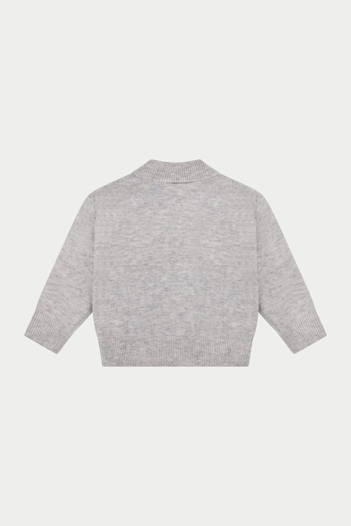 JUNIOR MONOGRAM FLUFFY KNIT ZIP THROUGH - GREY MARL