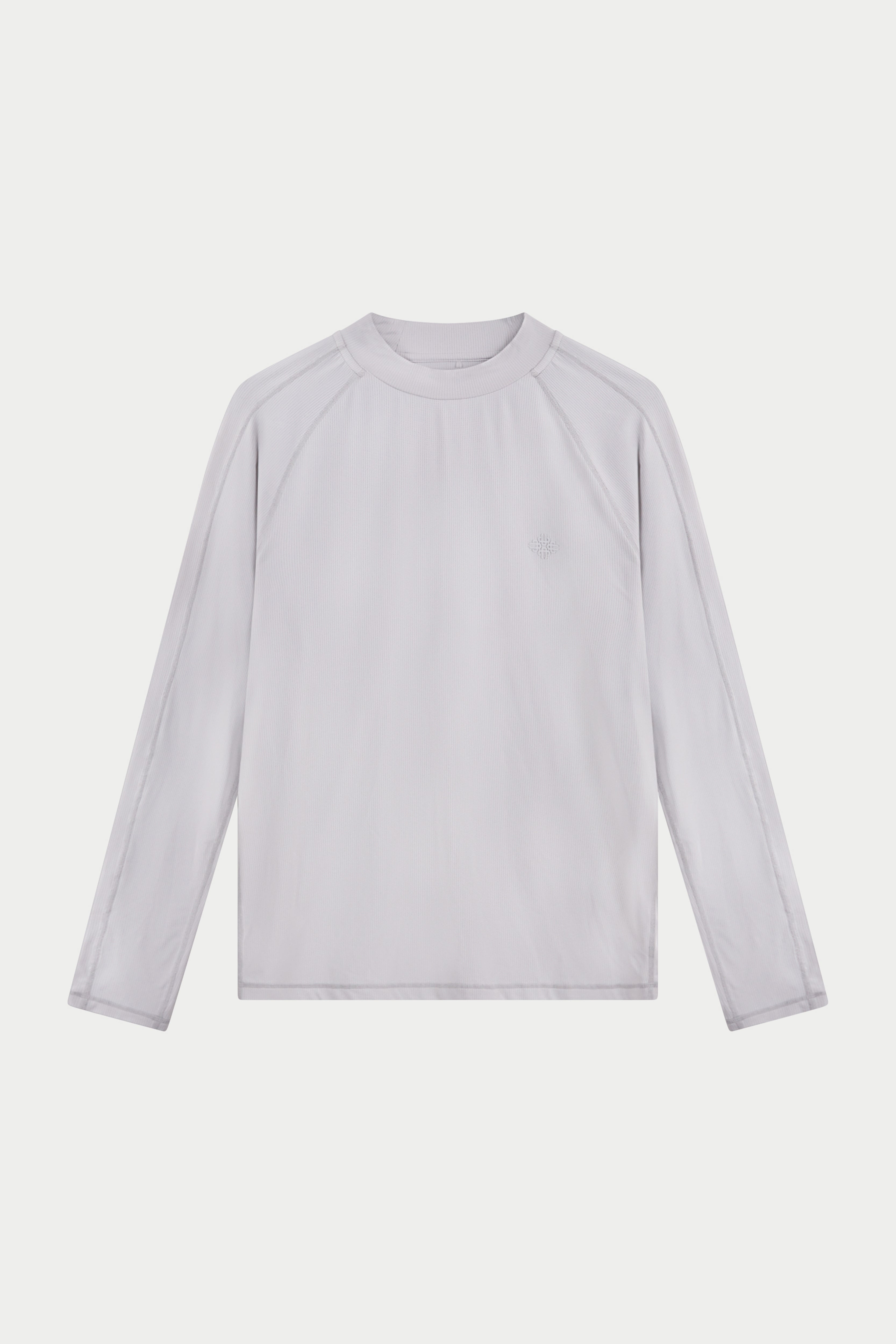 Light grey long-sleeve t-shirt on a white background