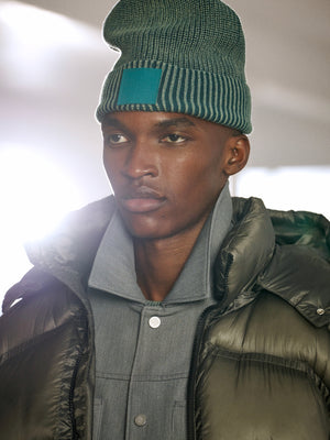 WASHED RIBBED BEANIE - TEAL