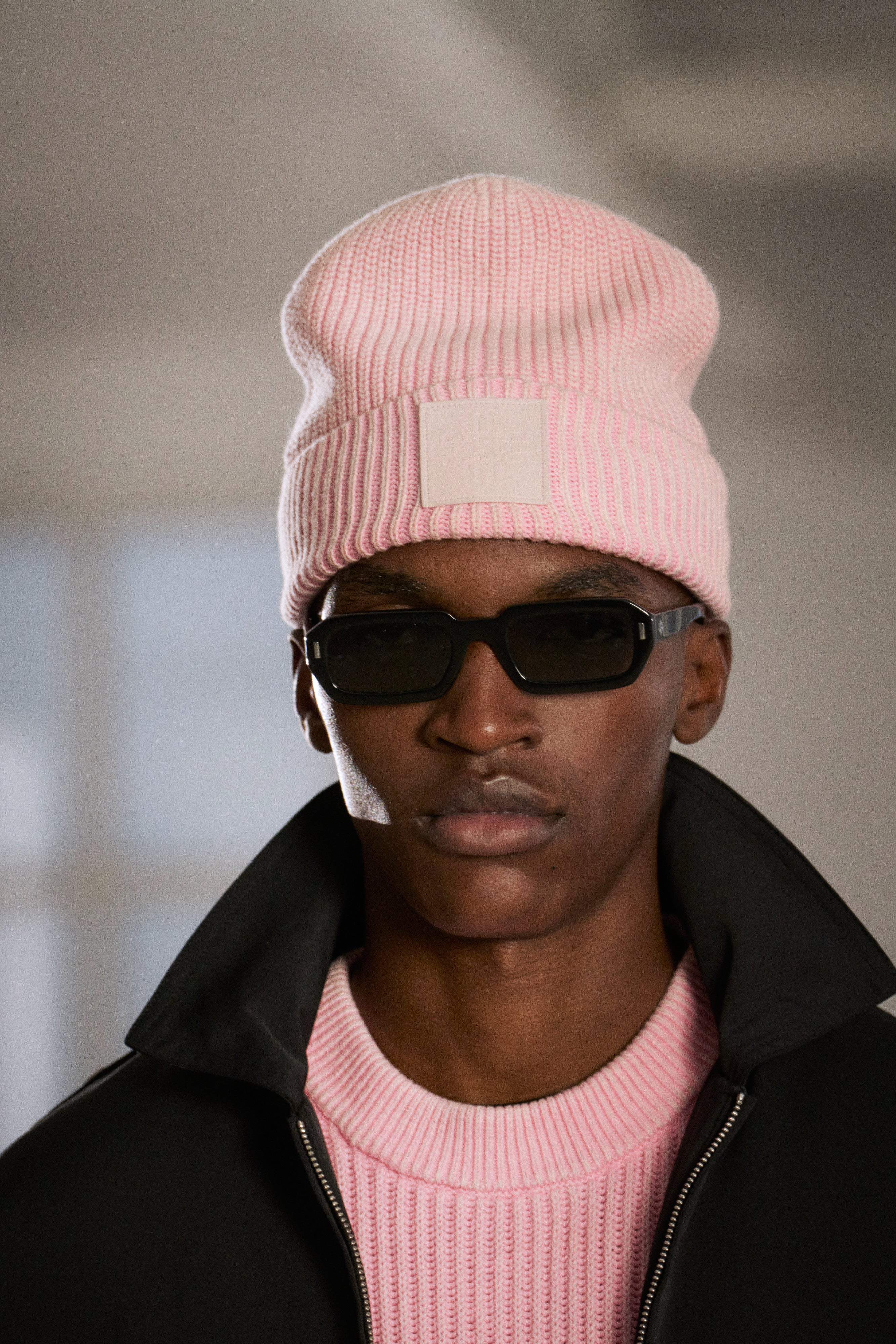 WASHED RIBBED BEANIE - PINK
