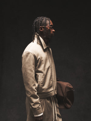 TAILORED HERRINGBONE JACKET - BEIGE