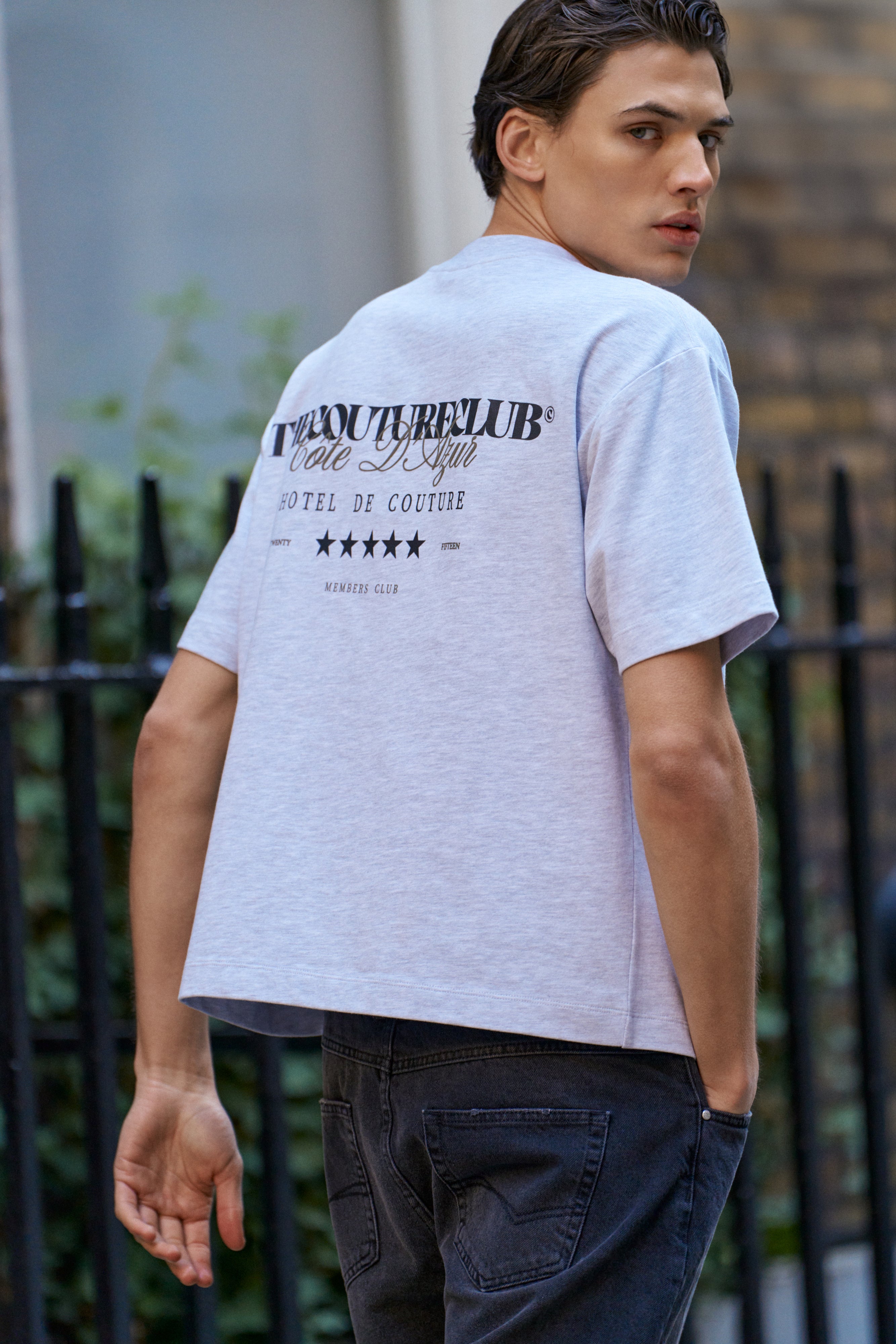 HOTEL DE COUTURE T-SHIRT - GREY MARL