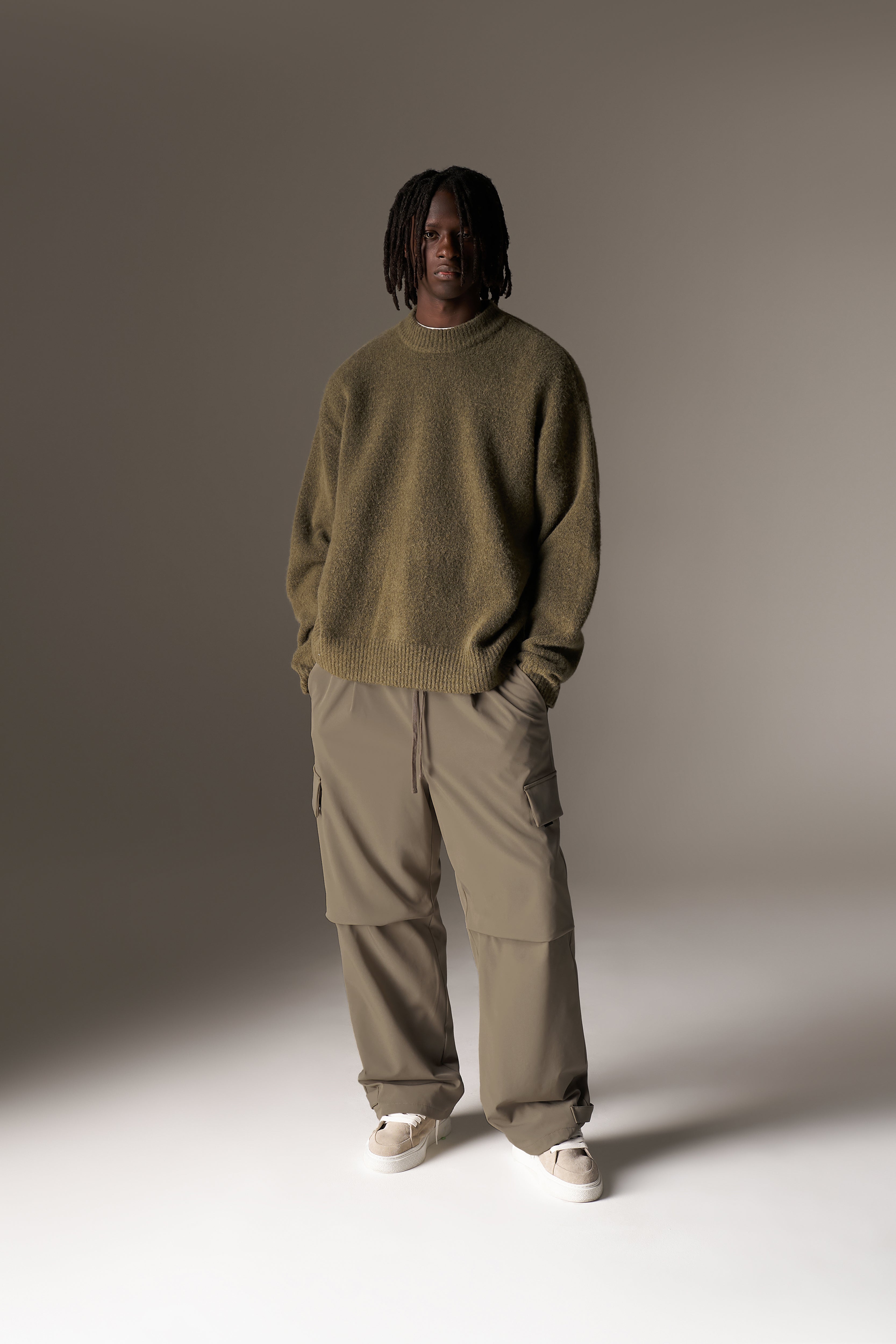 COPYRIGHT BRUSHED KNIT JUMPER - KHAKI