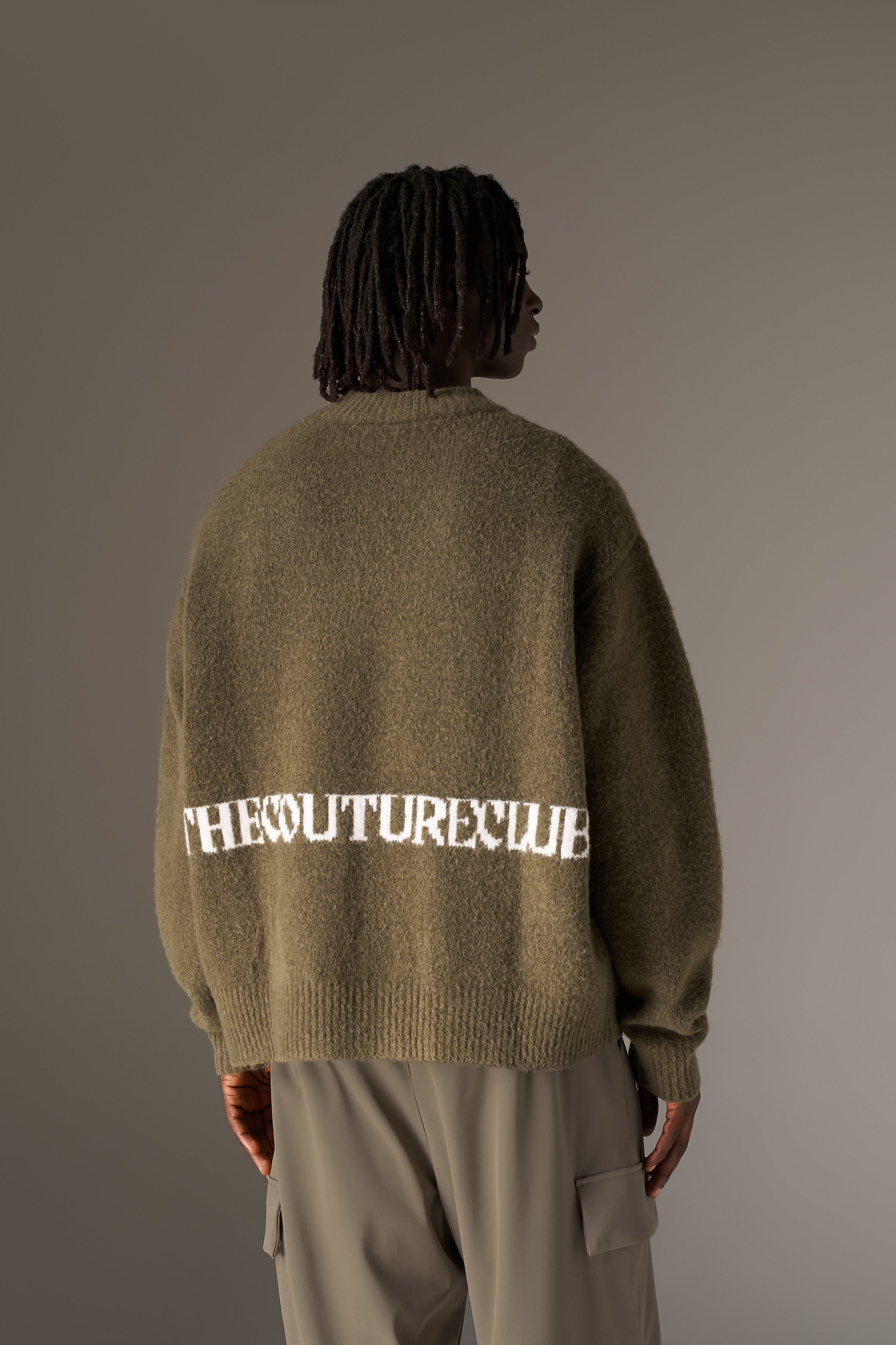 COPYRIGHT BRUSHED KNIT JUMPER - KHAKI