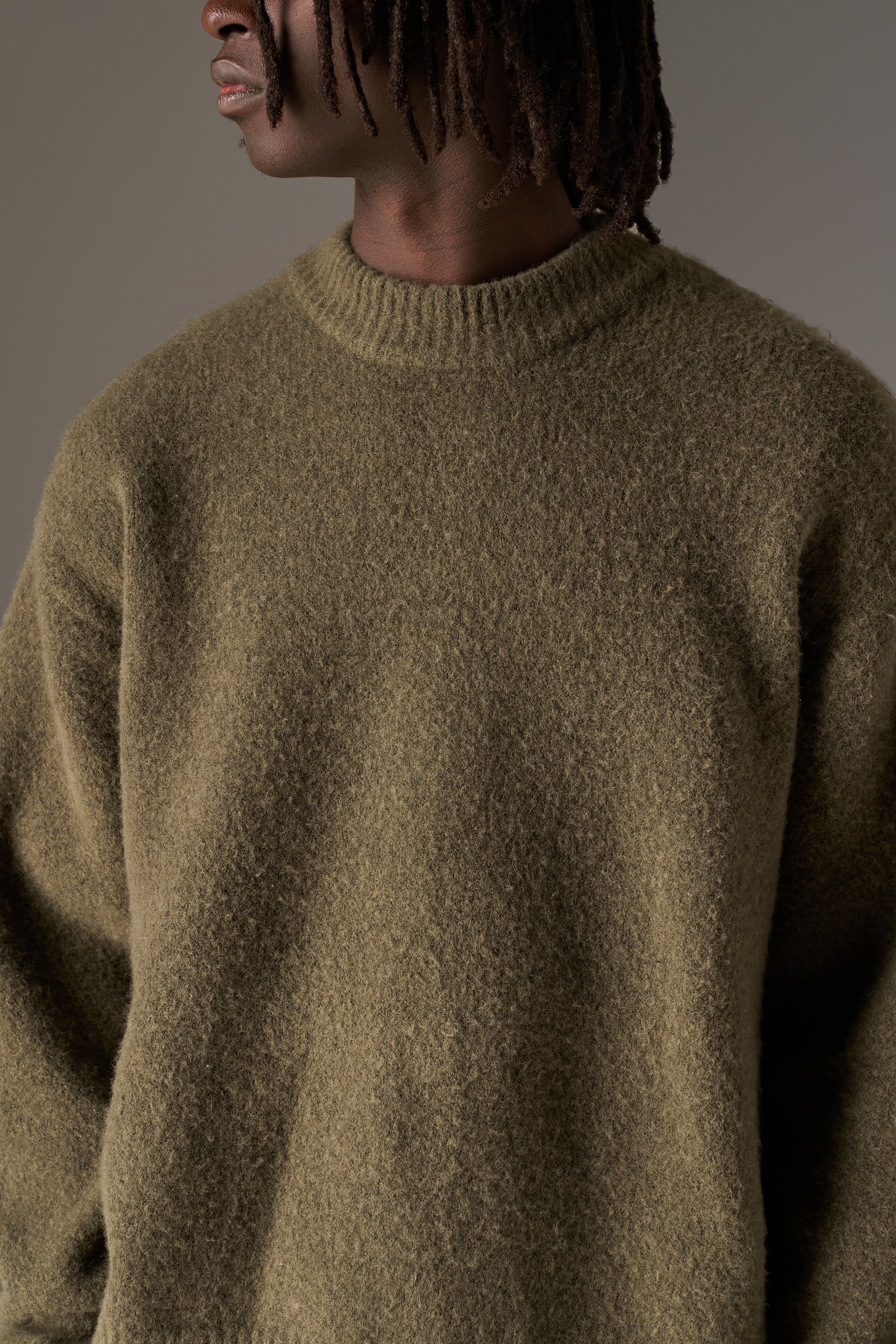 COPYRIGHT BRUSHED KNIT JUMPER - KHAKI