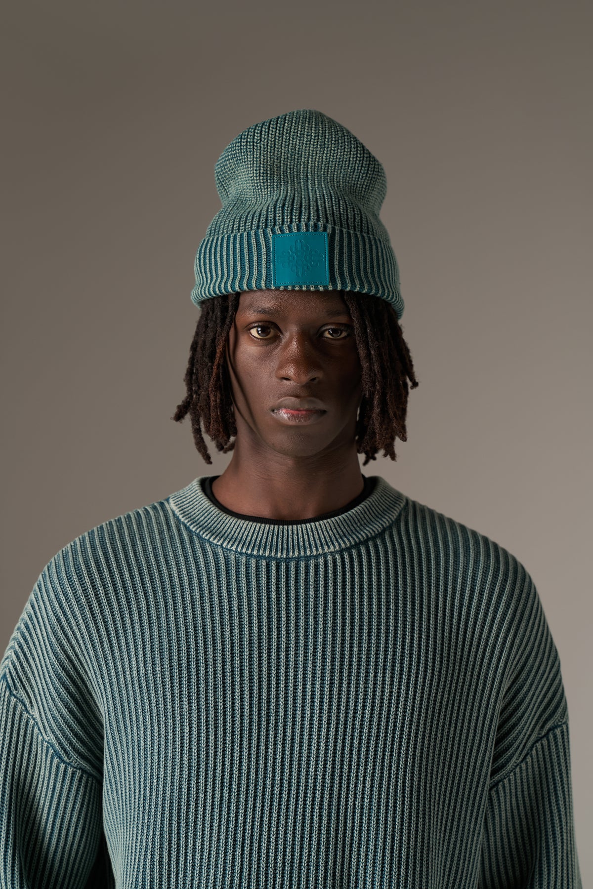 WASHED RIBBED BEANIE - TEAL