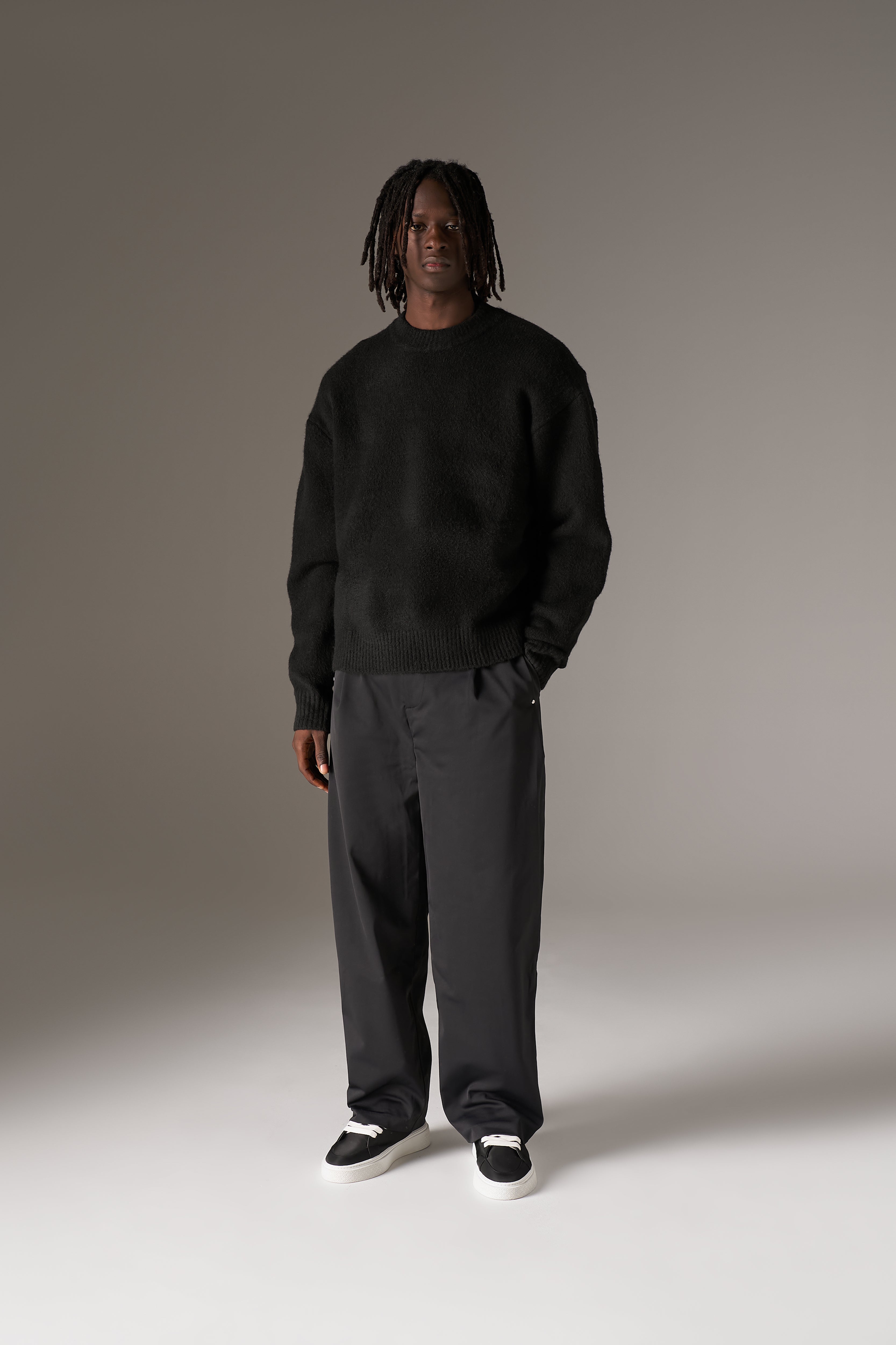 COPYRIGHT BRUSHED KNIT JUMPER - BLACK
