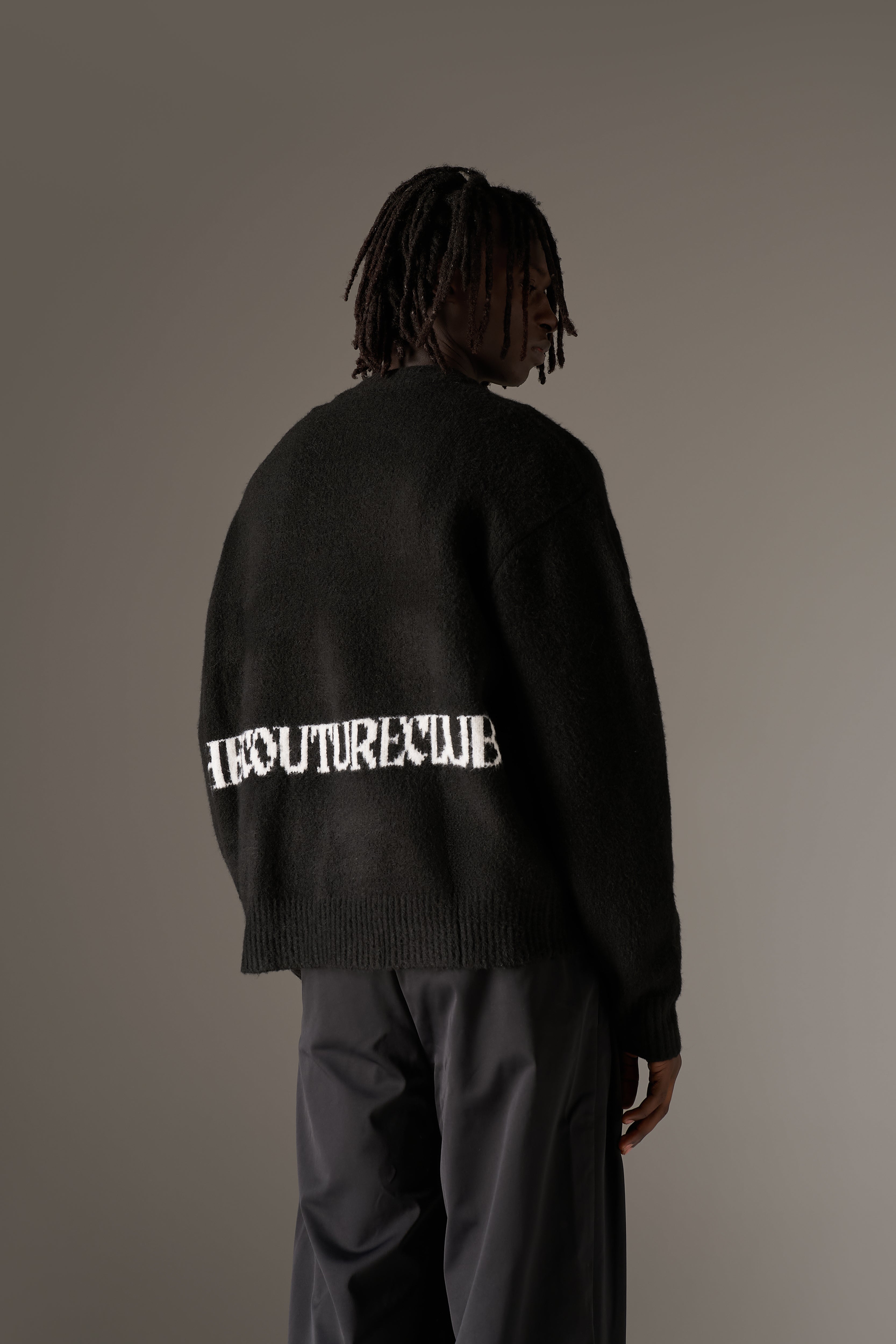 COPYRIGHT BRUSHED KNIT JUMPER - BLACK