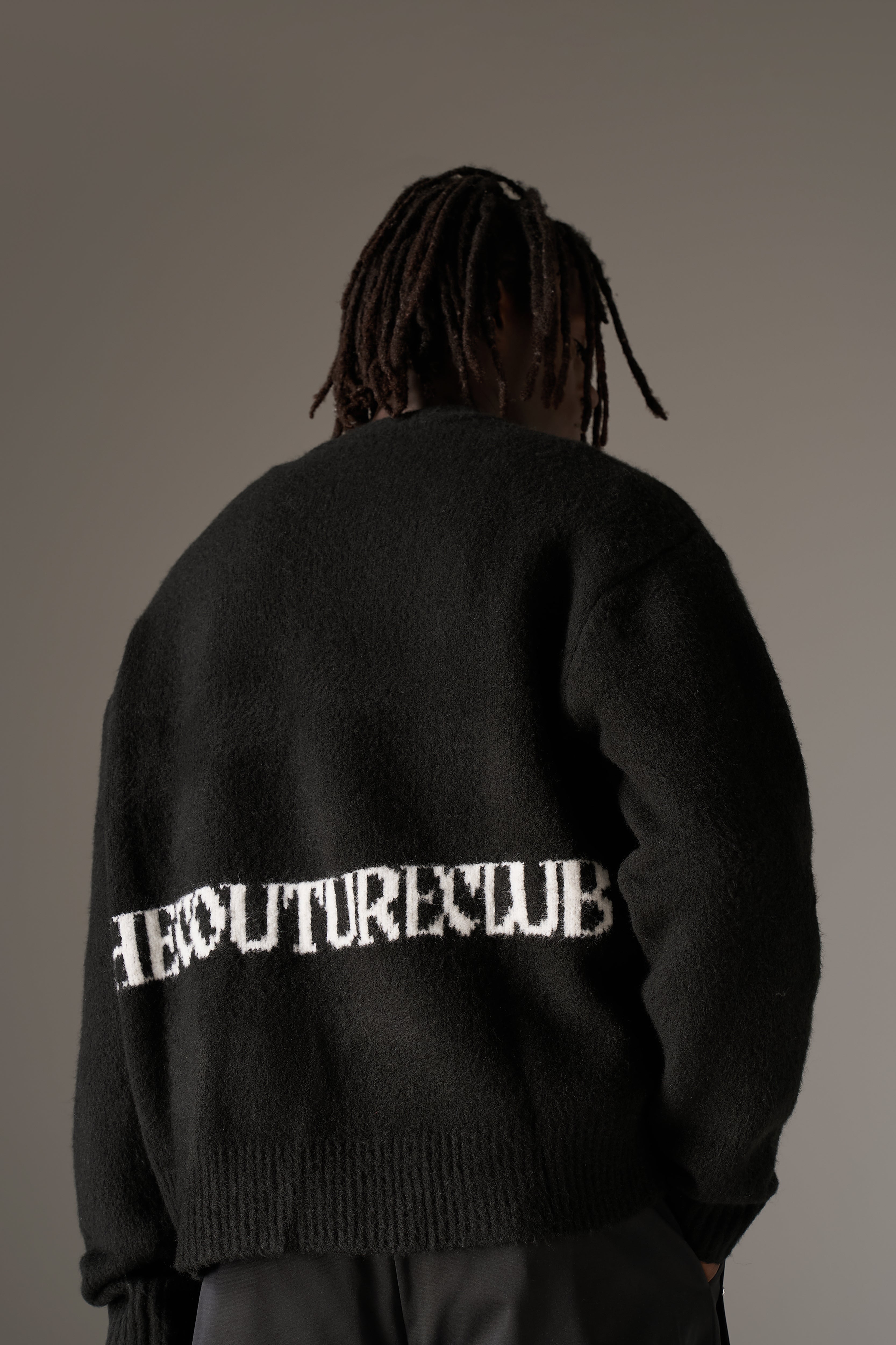 COPYRIGHT BRUSHED KNIT JUMPER - BLACK