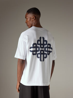 BLURRED GRAPHIC EMBLEM T-SHIRT - NAVY