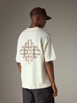 BLURRED GRAPHIC EMBLEM T-SHIRT - OFF WHITE
