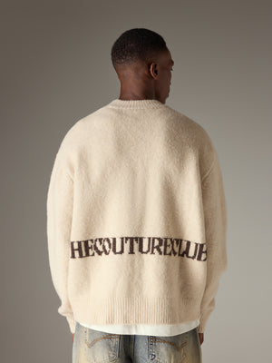 COPYRIGHT BRUSHED KNIT JUMPER - OFF WHITE