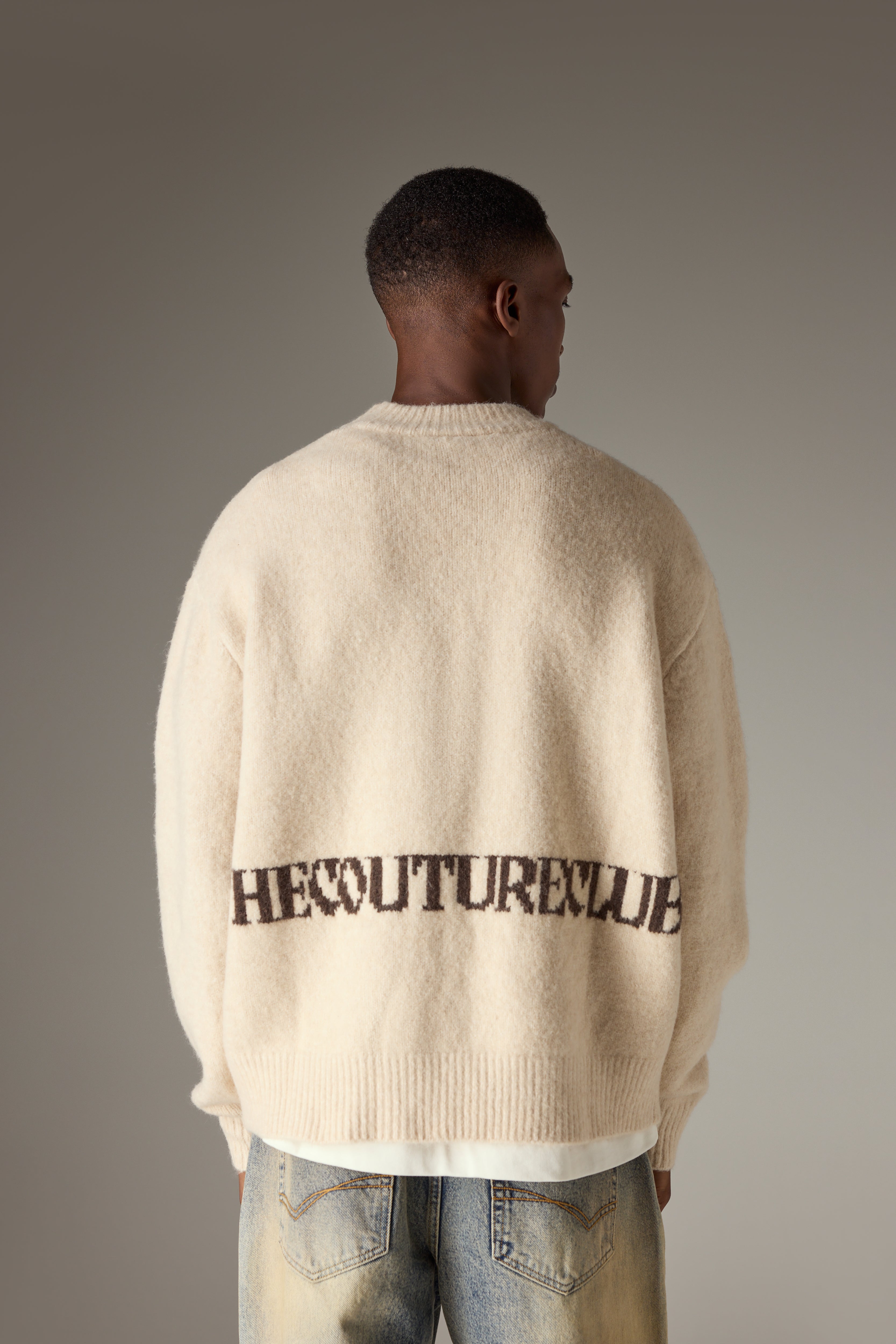 COPYRIGHT BRUSHED KNIT JUMPER - OFF WHITE