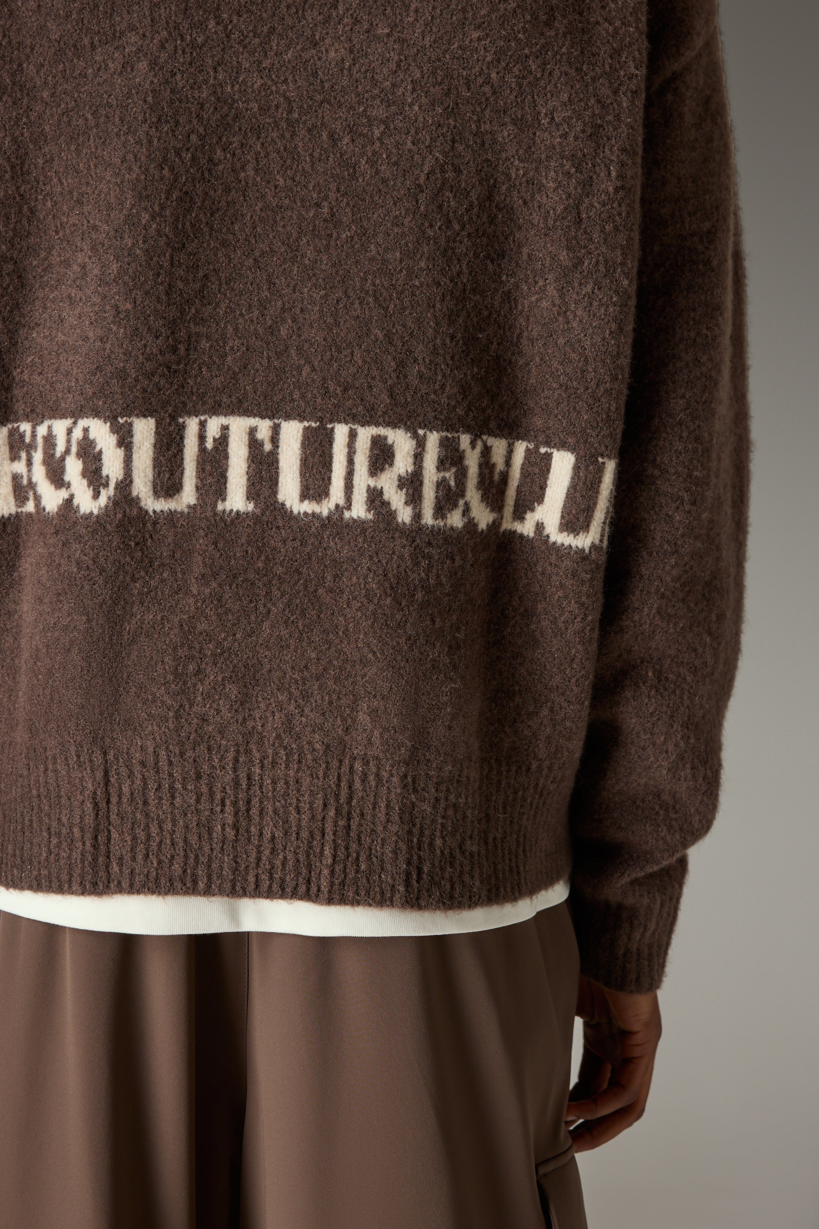 COPYRIGHT BRUSHED KNIT JUMPER - BROWN