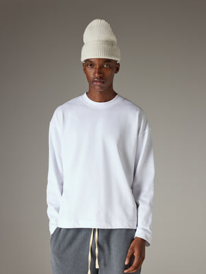WASHED LONG SLEEVE T-SHIRT - WHITE