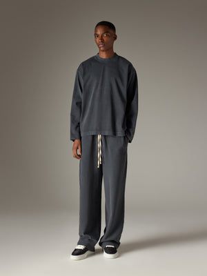 WASHED LONG SLEEVE T-SHIRT - WASHED BLACK