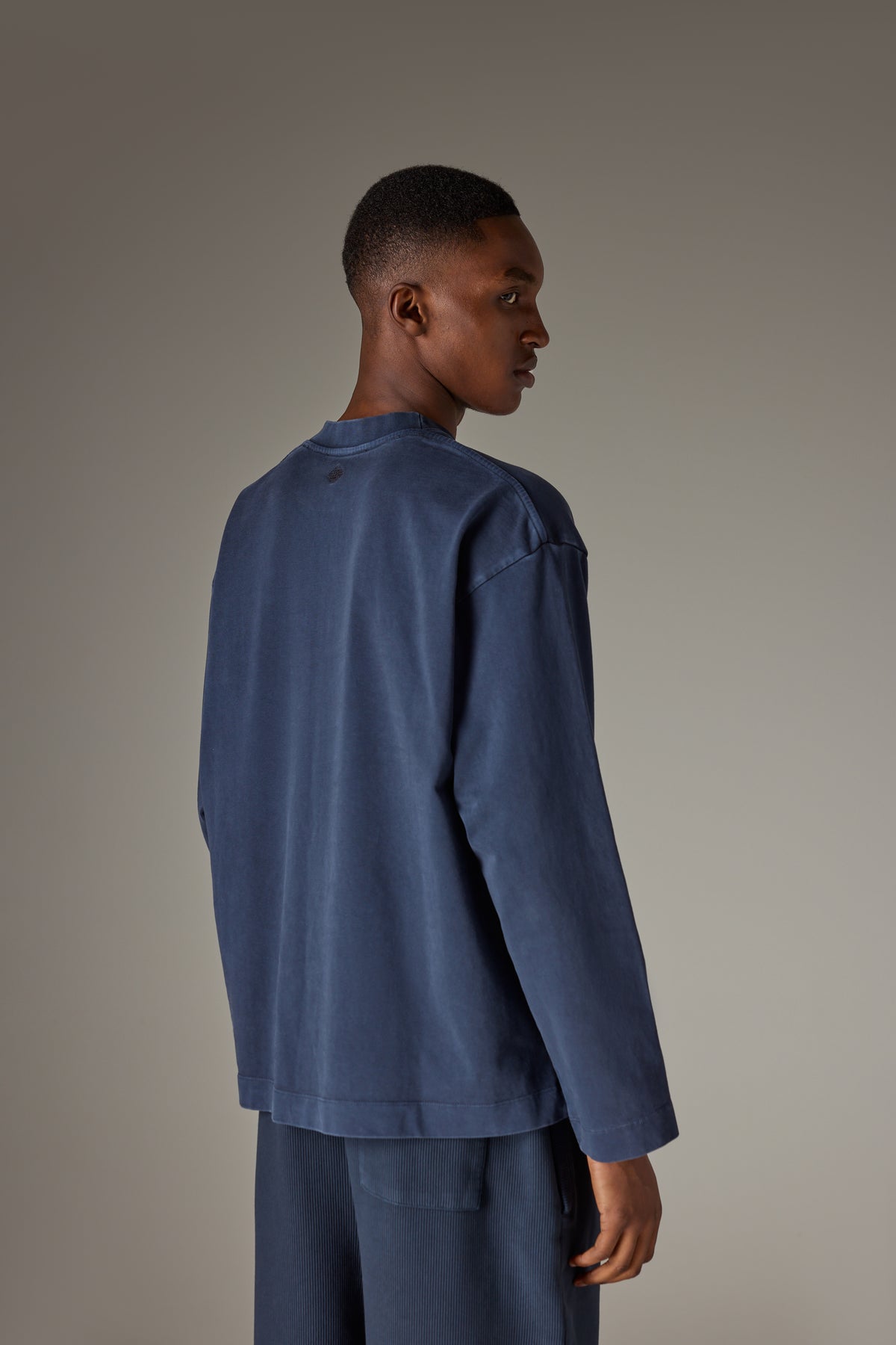 WASHED LONG SLEEVE T-SHIRT - NAVY