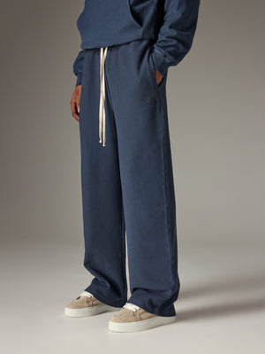 HEAVYWEIGHT WASHED RIBBED JERSEY JOGGERS - NAVY