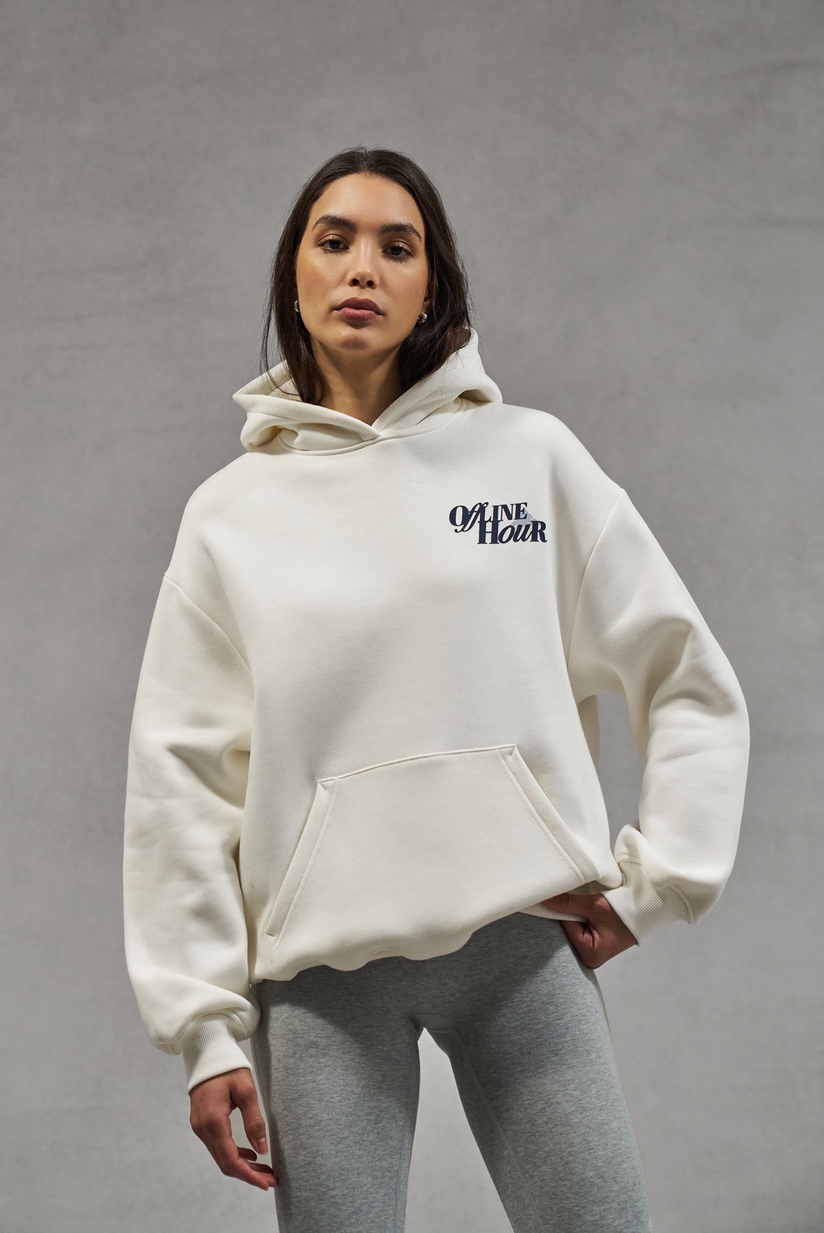OFFLINE HOUR OVERSIZED HOODIE - OFF WHITE – The Couture Club