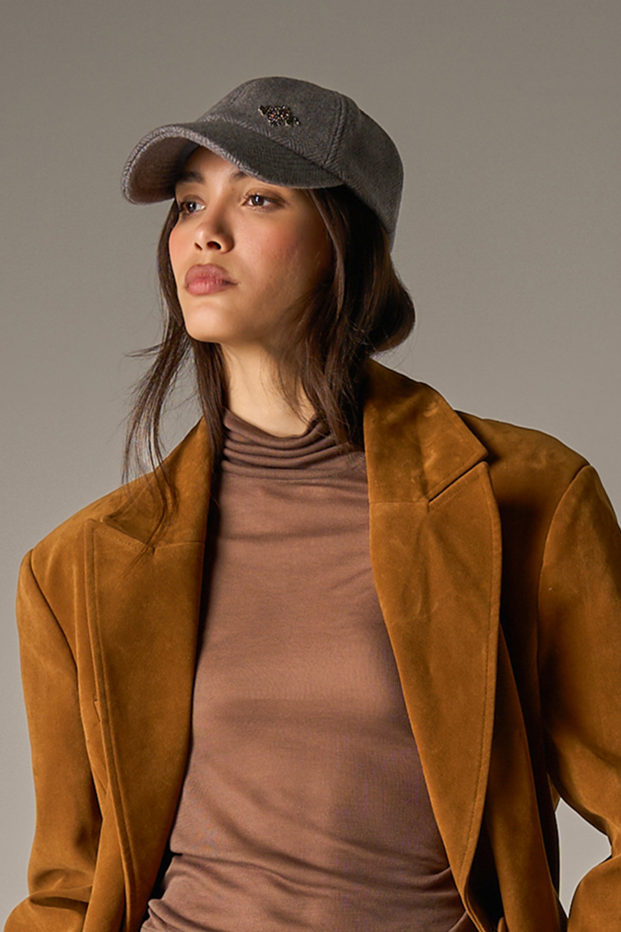 HERRINGBONE CAP - GREY