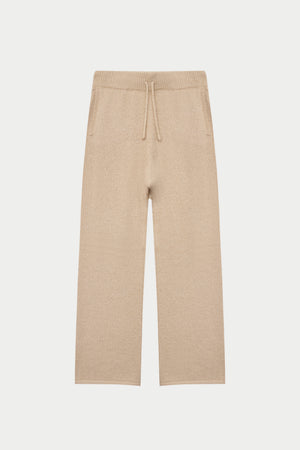BOUCLE KNIT PANTS - STONE